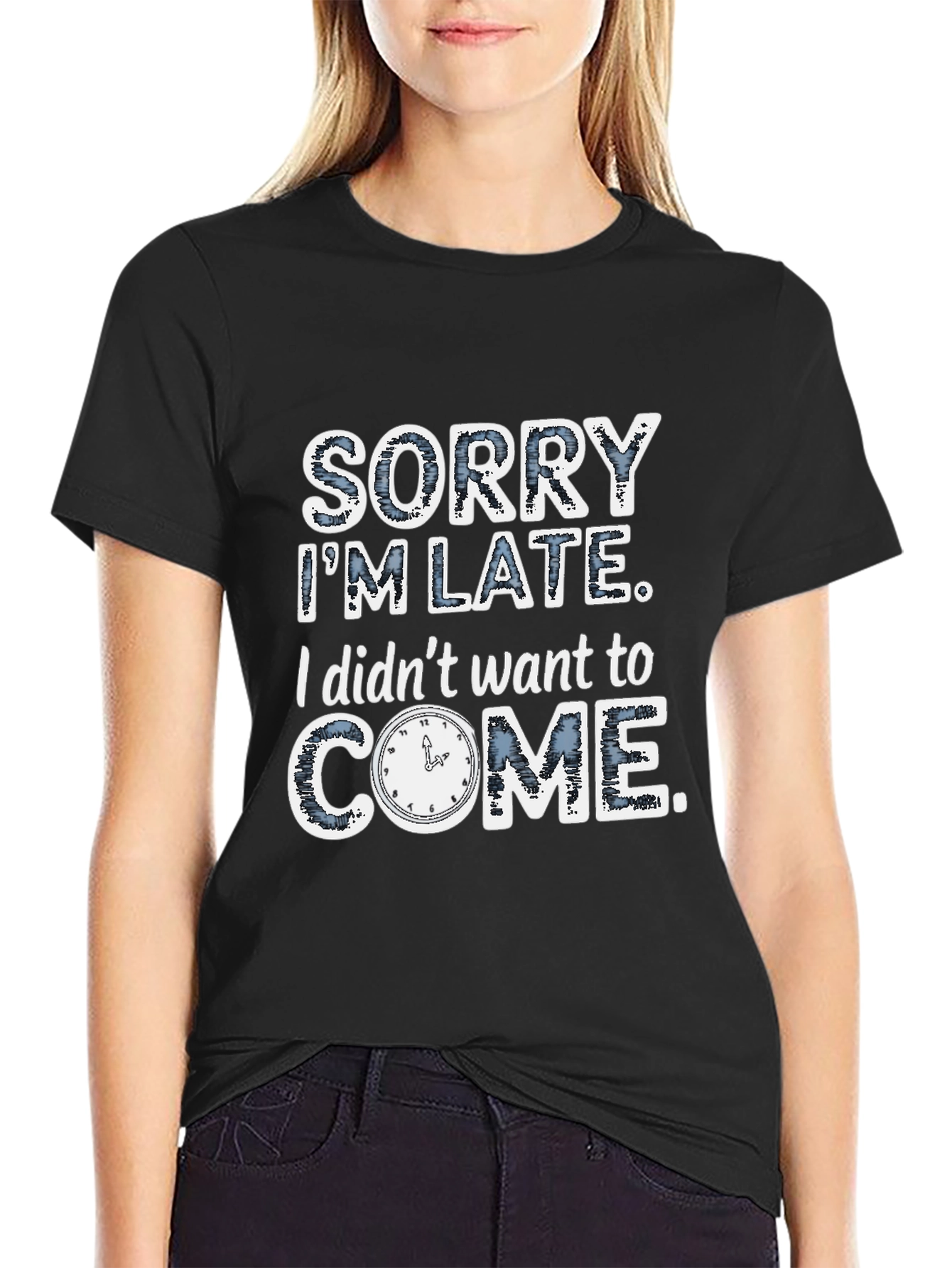 Funny Sorry Im Late Mens Graphic T-Shirt