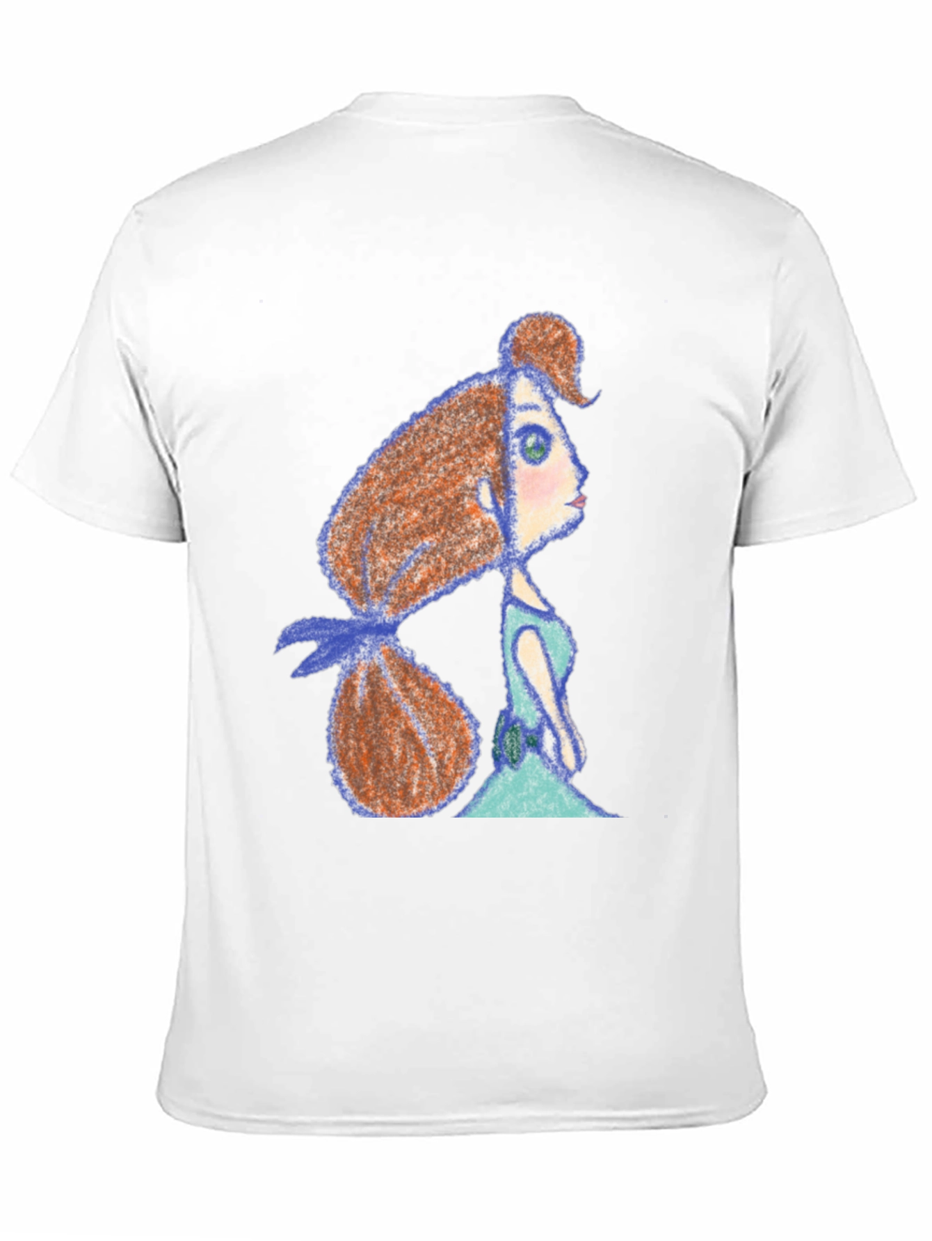 Whimsical Girl Print Black Tee