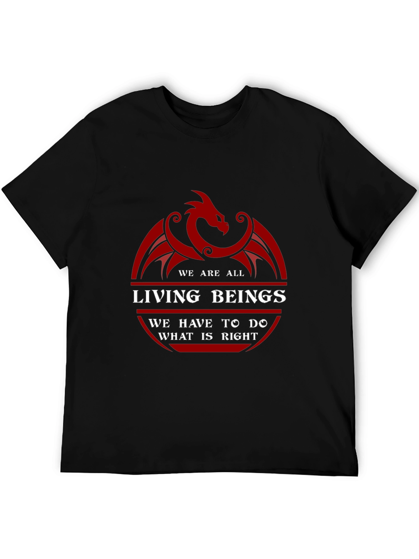 Dragon Living Beings Graphic Tee - Black