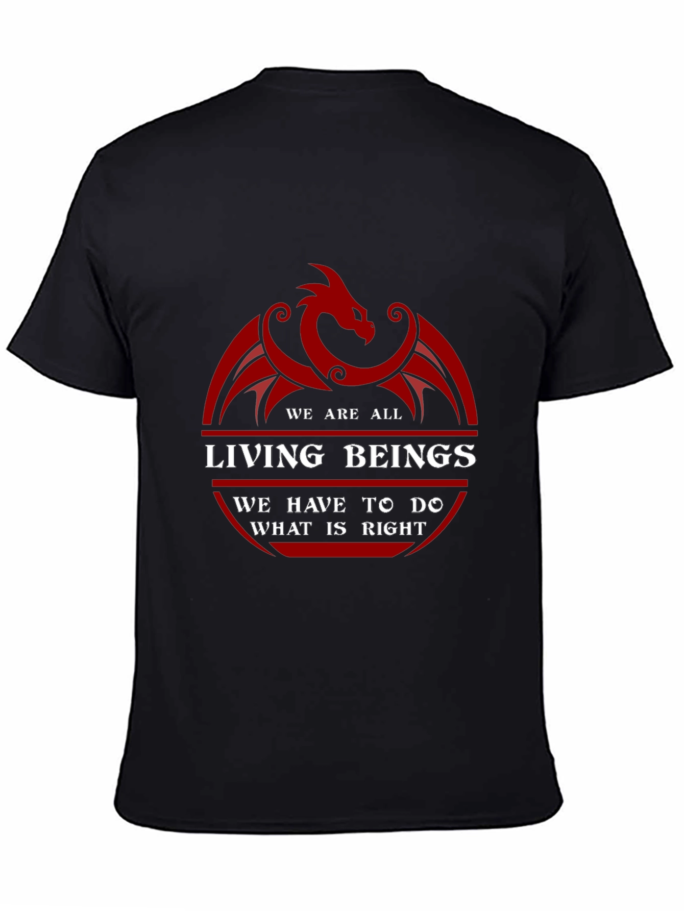 Dragon Living Beings Graphic Tee - Black