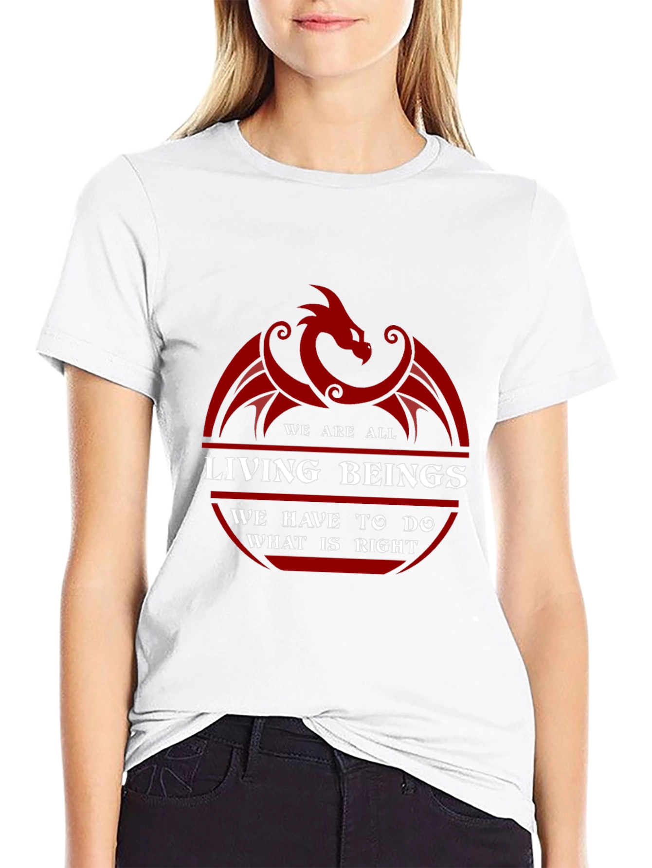 Dragon Living Beings Graphic Tee - Black