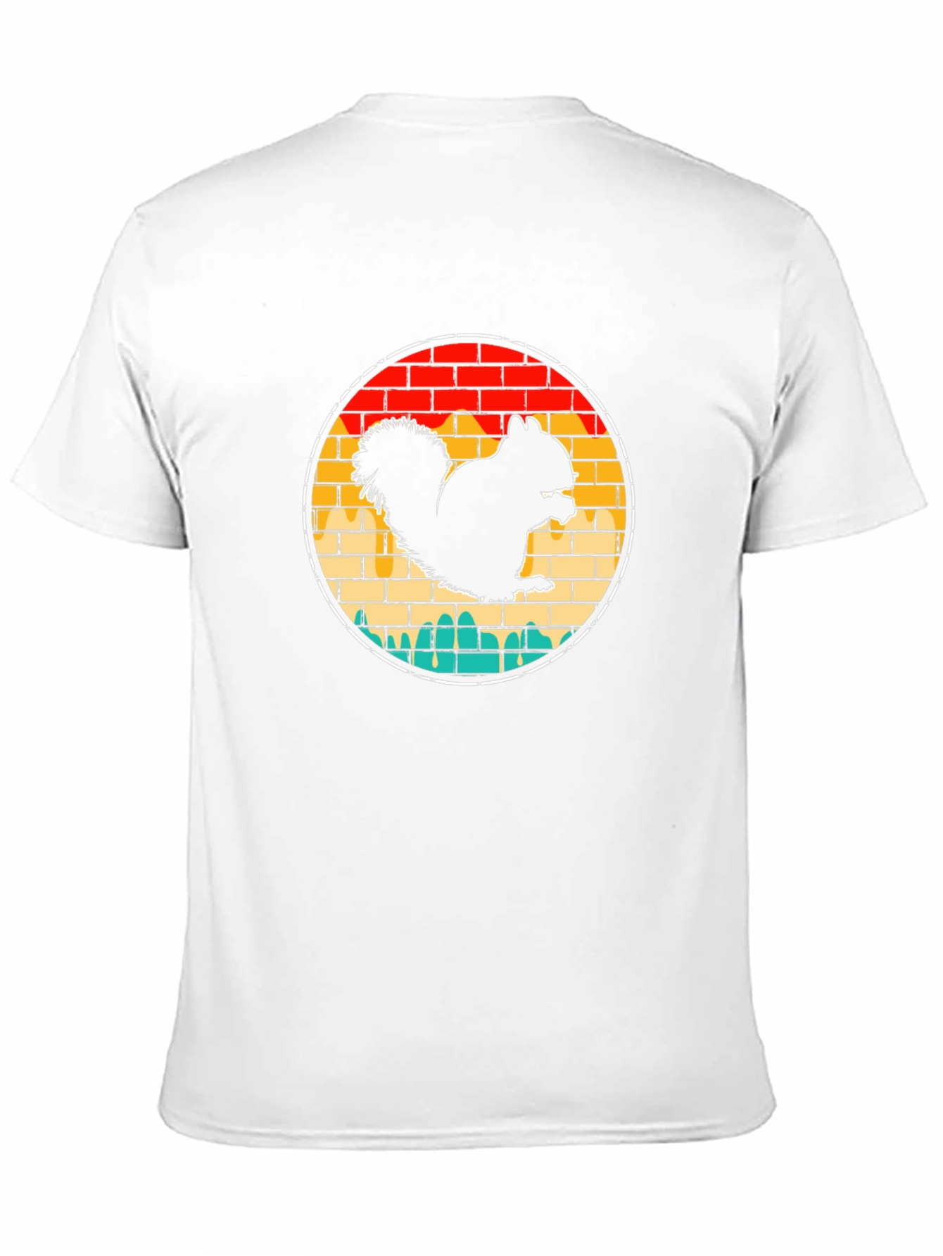 Squirrel Graphic Tee - Retro Brick Design