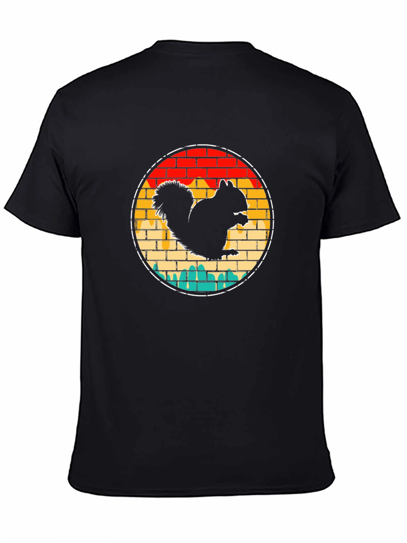 Squirrel Graphic Tee - Retro Brick Design