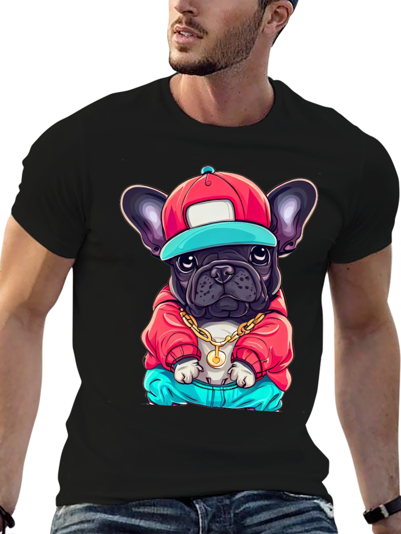 Cool Dog Graphic Tee - Trendy Streetwear Style