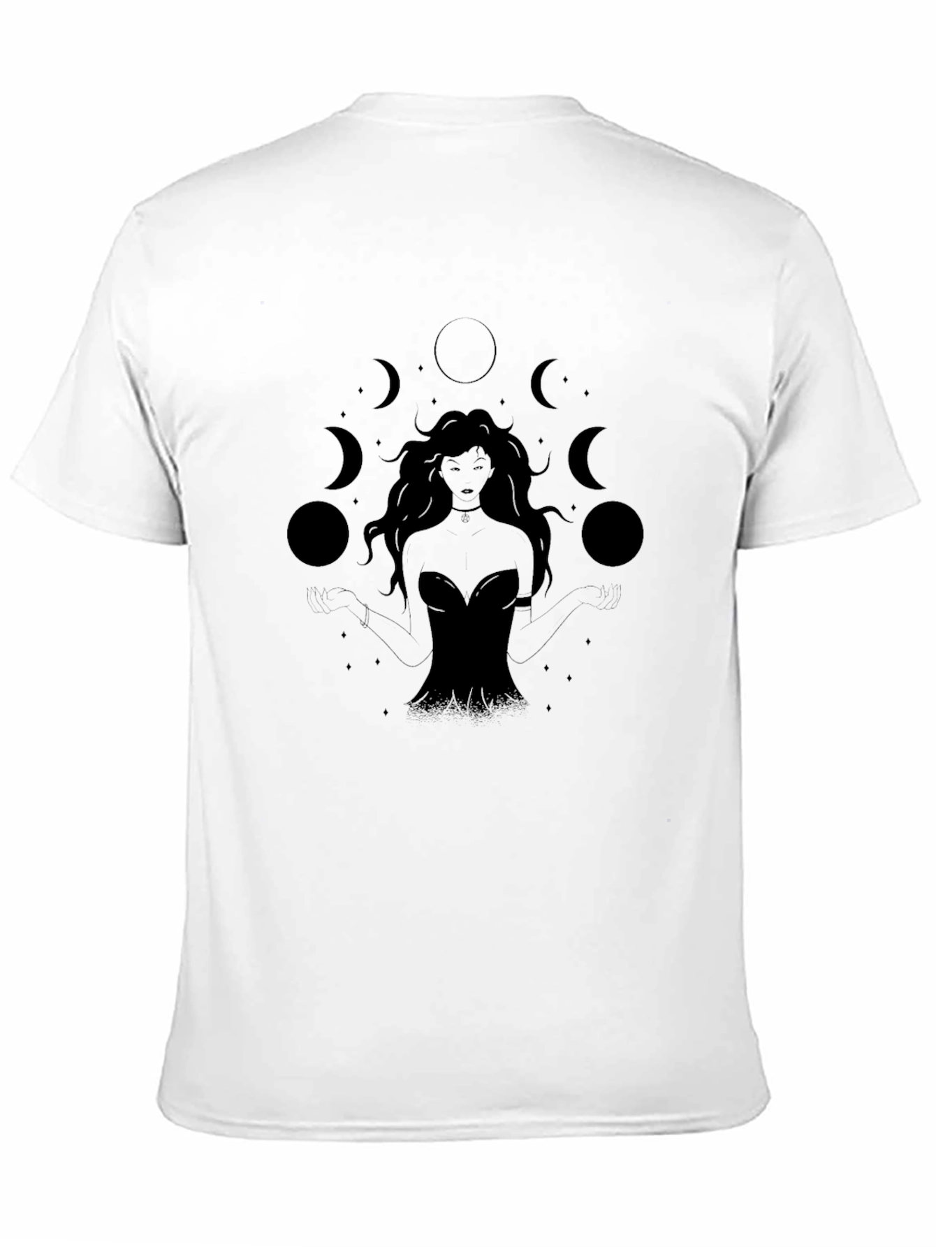 Mystic Moon Goddess Graphic Tee - Black