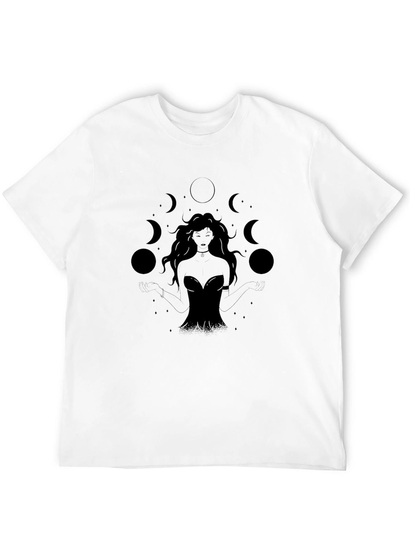 Mystic Moon Goddess Graphic Tee - Black