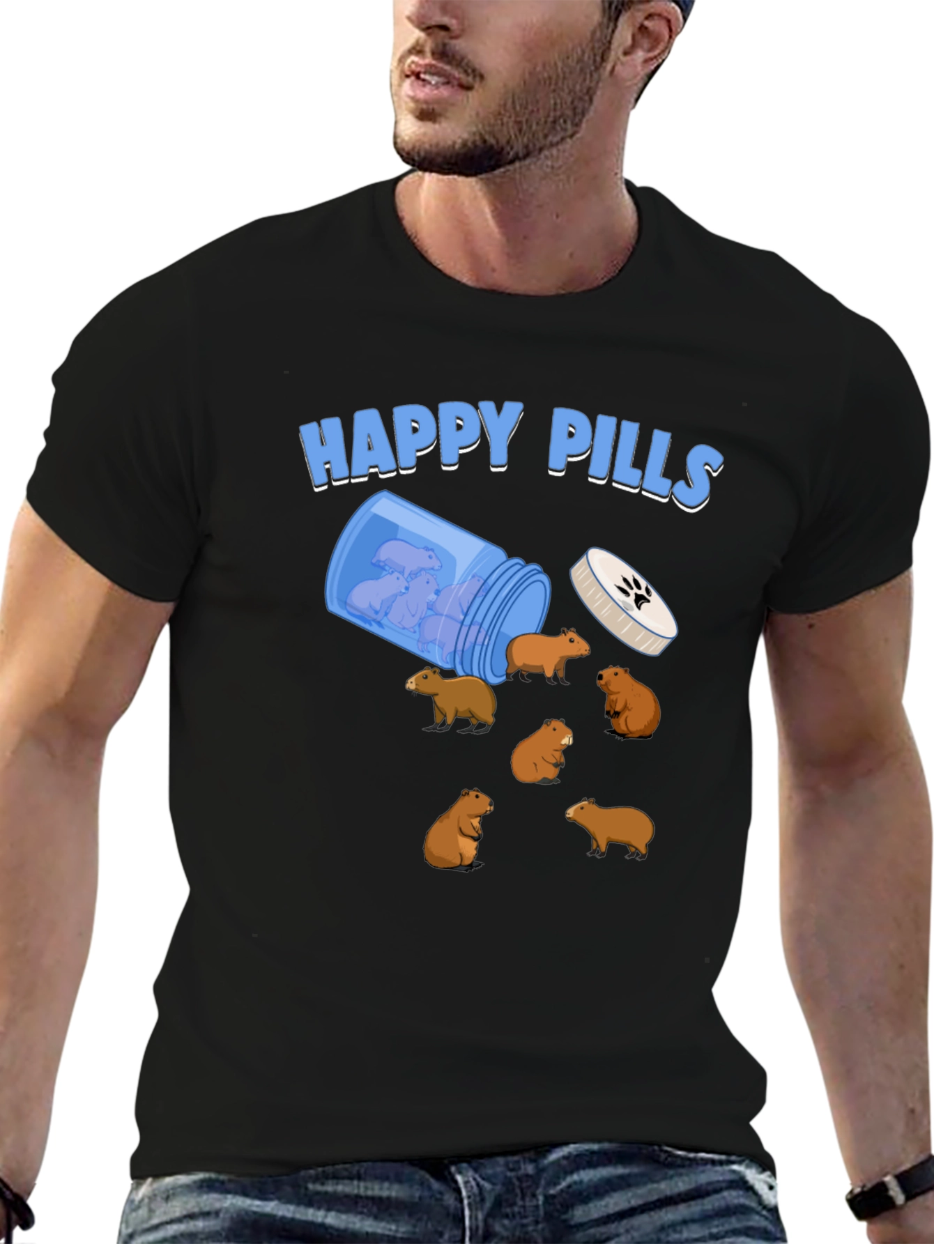 Happy Pills Capybara T-Shirt - Relax & Enjoy!
