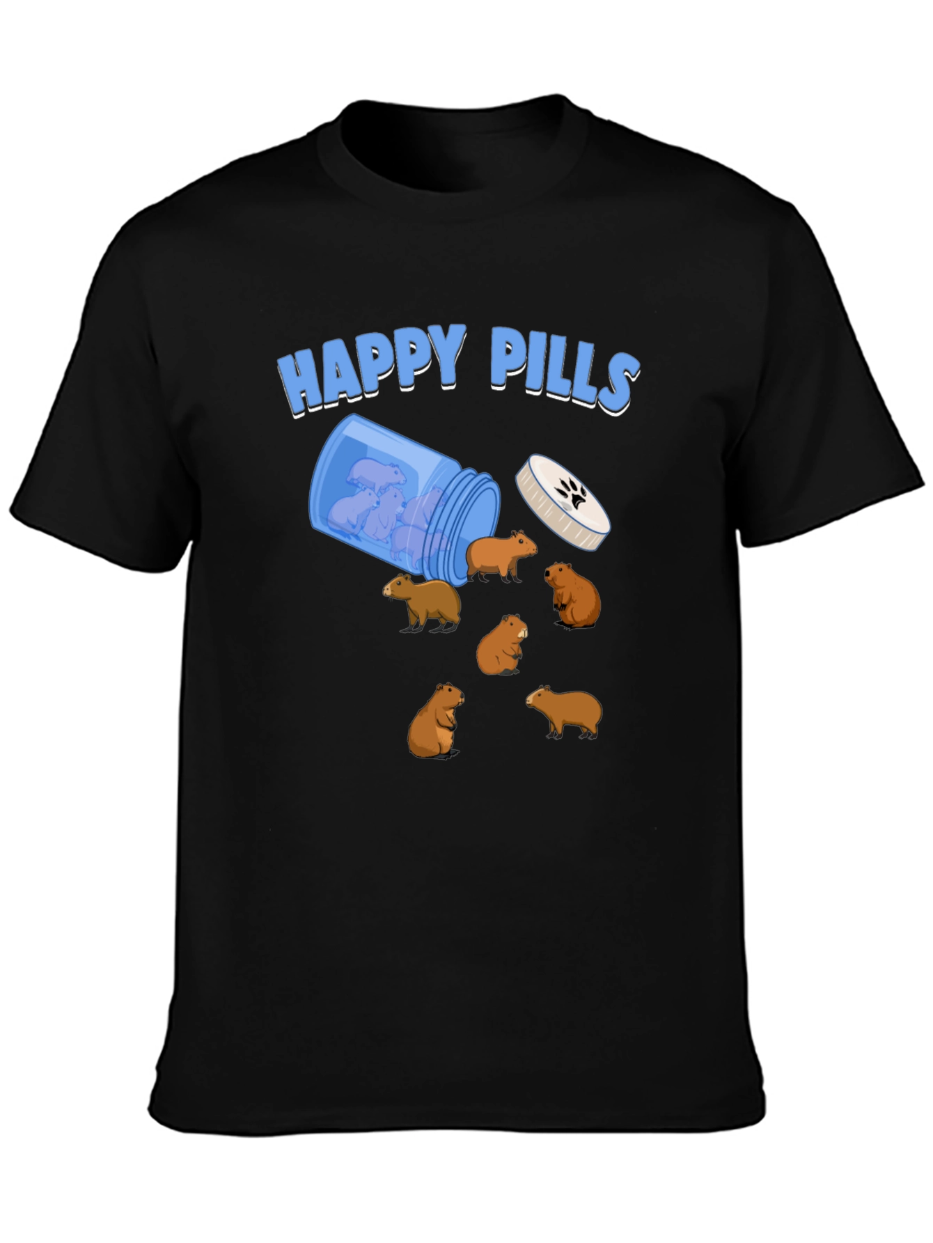 Happy Pills Capybara T-Shirt - Relax & Enjoy!