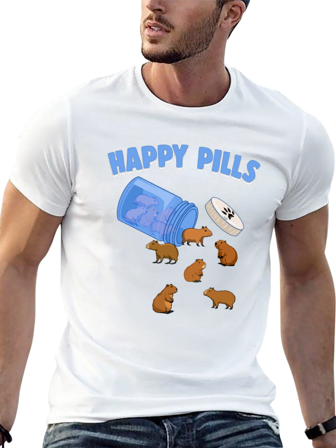Happy Pills Capybara T-Shirt - Relax & Enjoy!