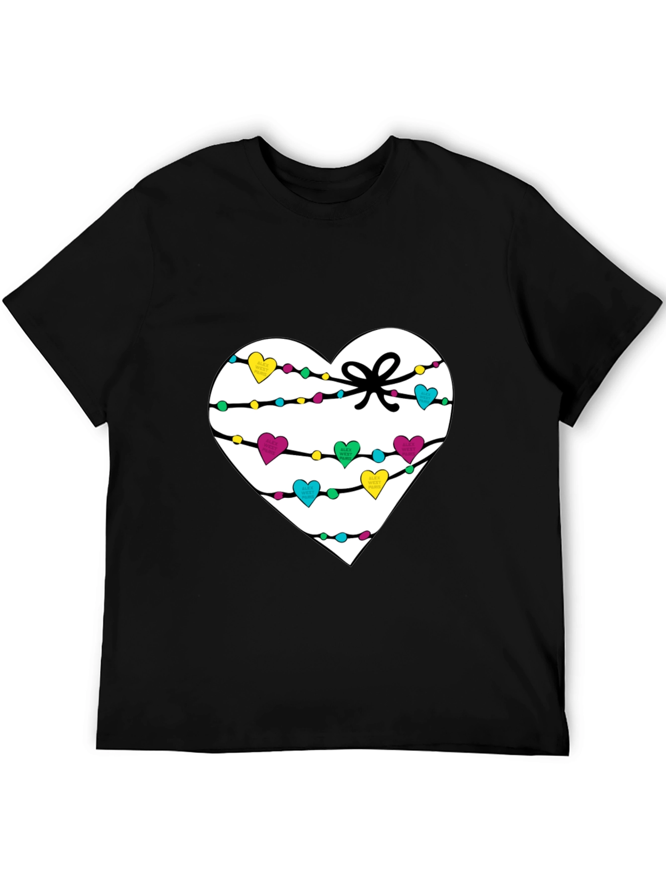 Heart Lights T-Shirt - Mens Black Tee