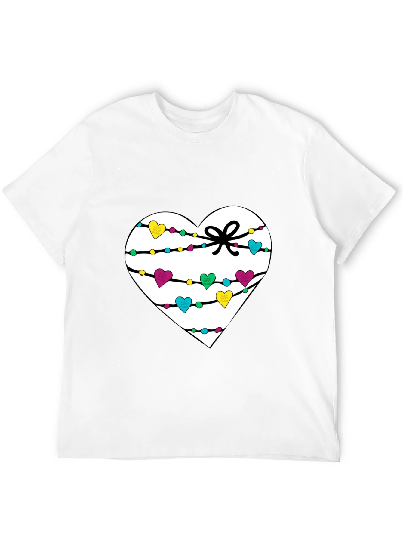 Heart Lights T-Shirt - Mens Black Tee
