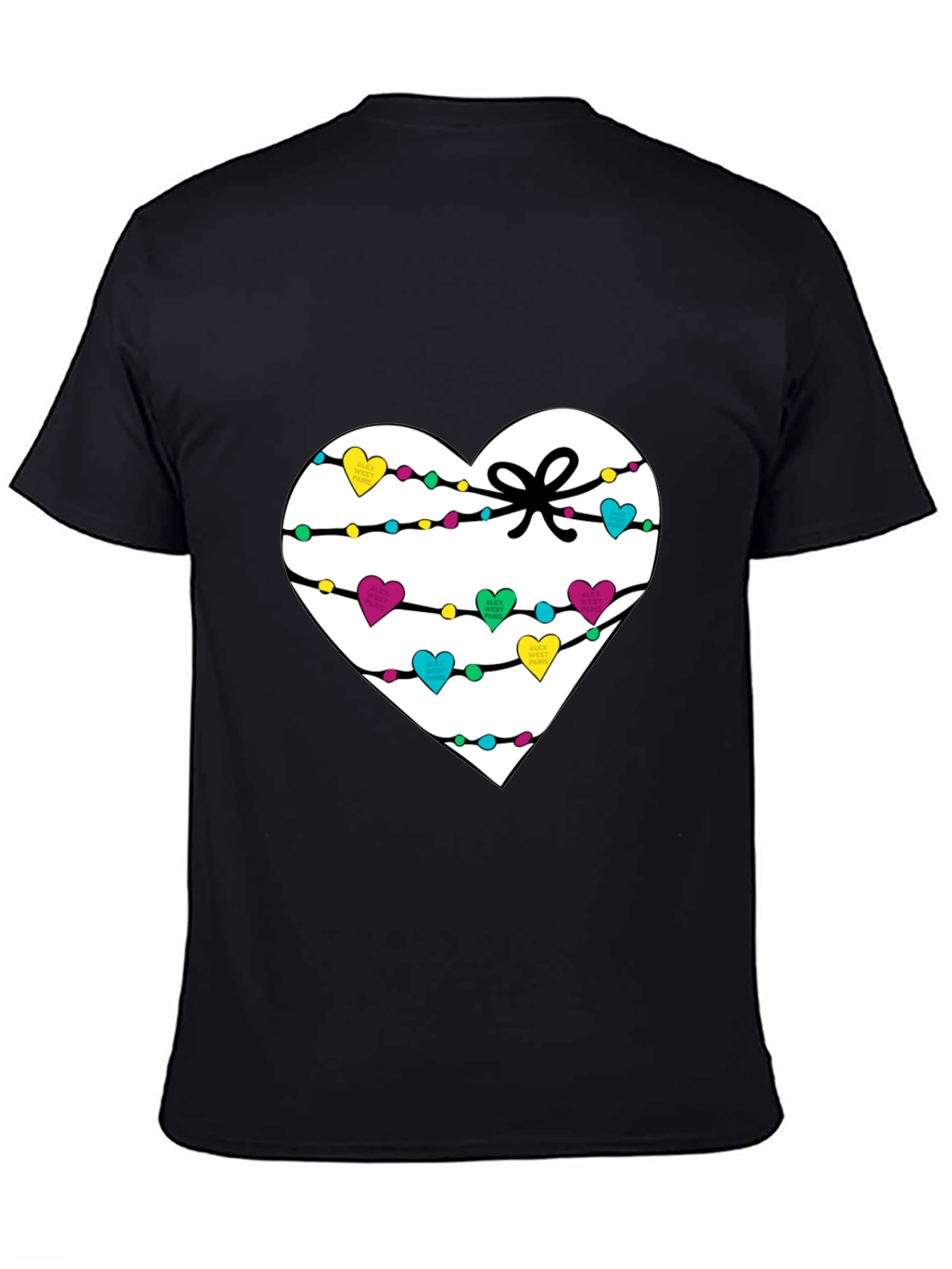 Heart Lights T-Shirt - Mens Black Tee