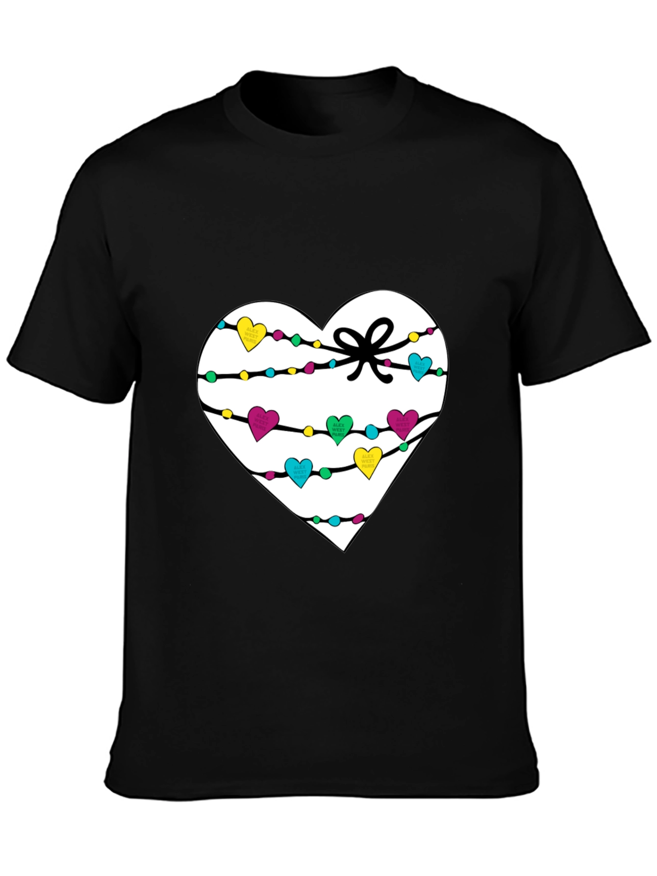 Heart Lights T-Shirt - Mens Black Tee
