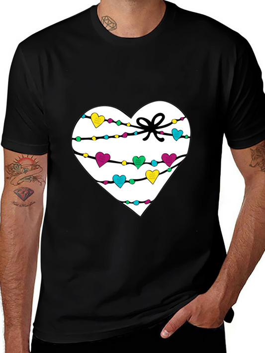 Heart Lights T-Shirt - Mens Black Tee