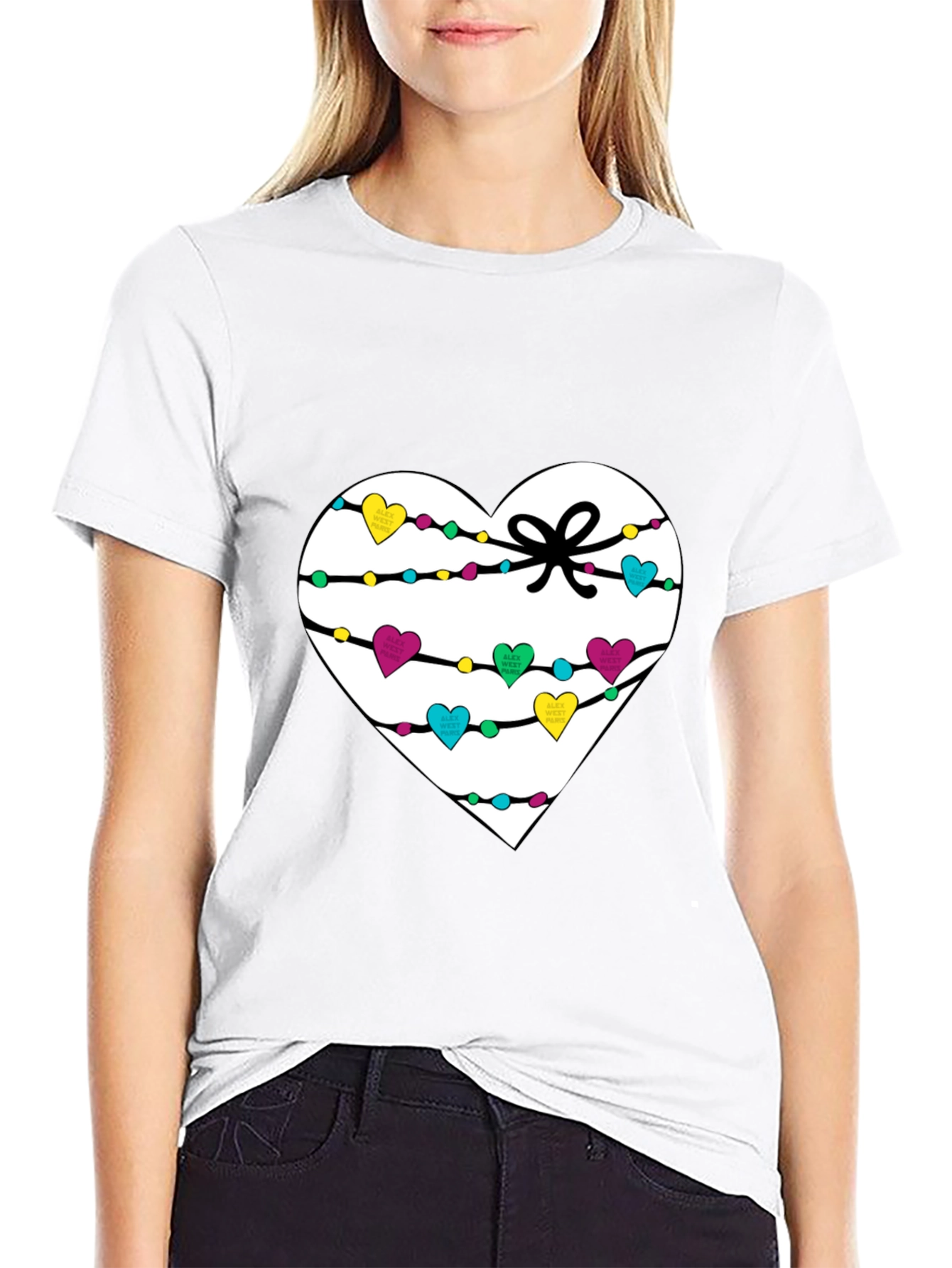 Heart Lights T-Shirt - Mens Black Tee