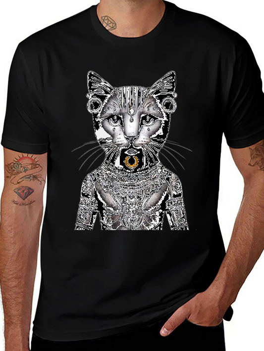 Cybernetic Cat T-Shirt - Unique Graphic Tee