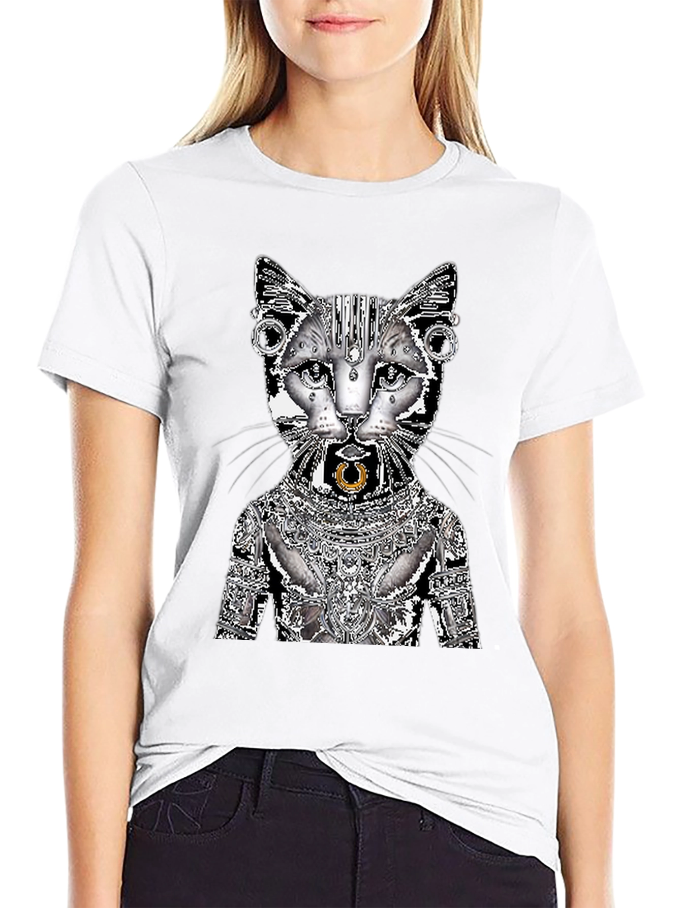 Cybernetic Cat T-Shirt - Unique Graphic Tee