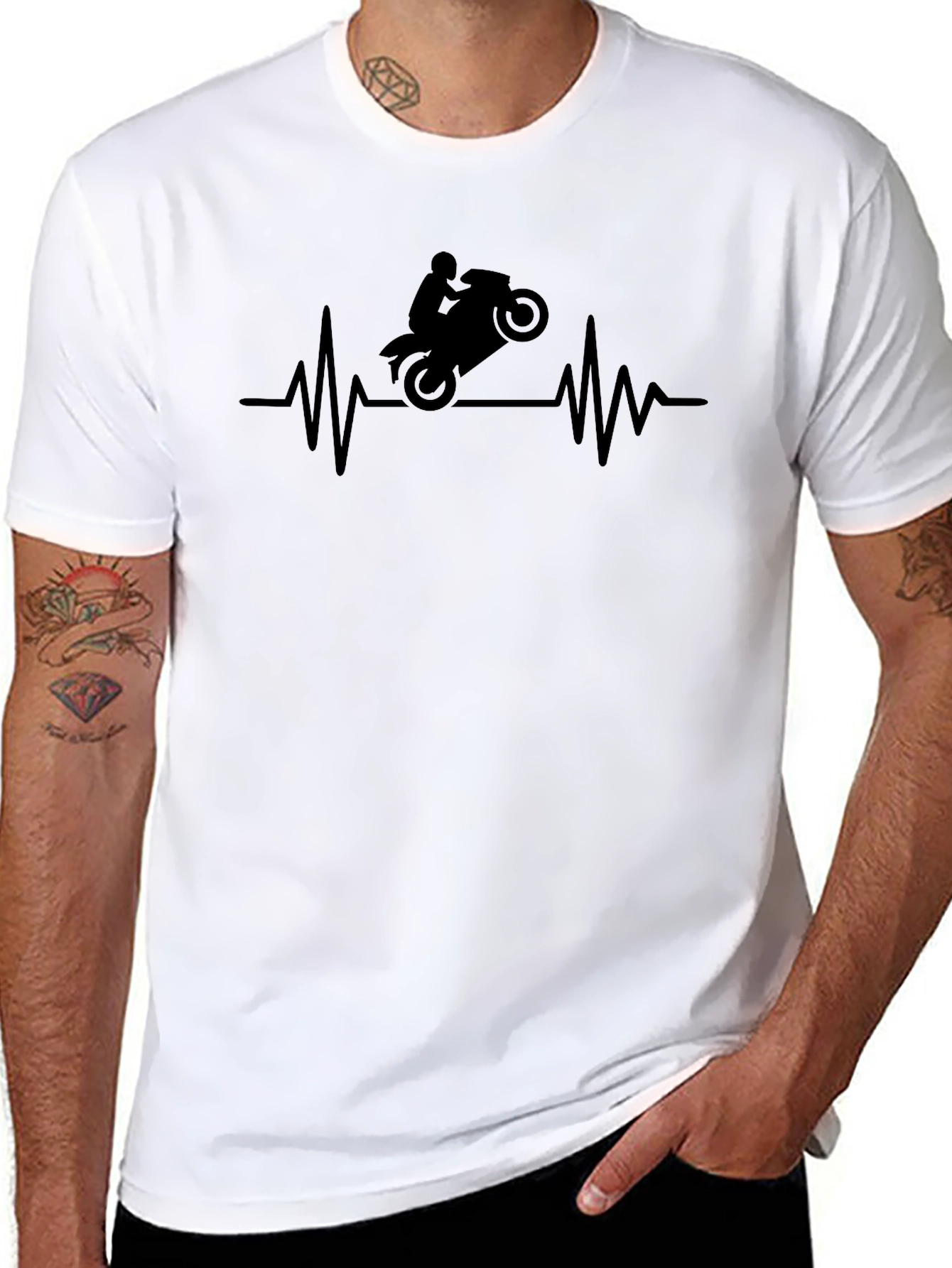 Motorcycle Heartbeat T-Shirt - Rider Passion