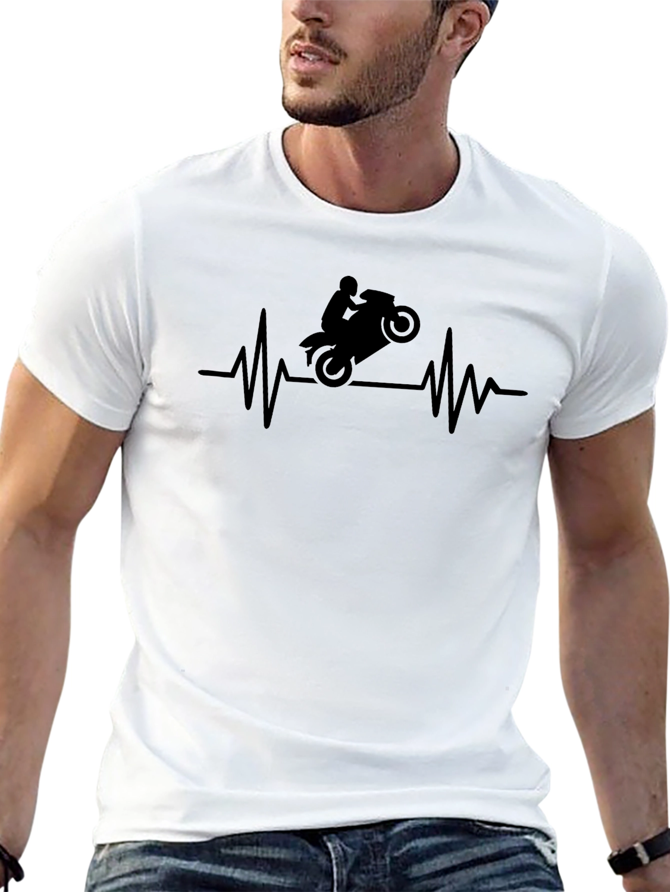 Motorcycle Heartbeat T-Shirt - Rider Passion
