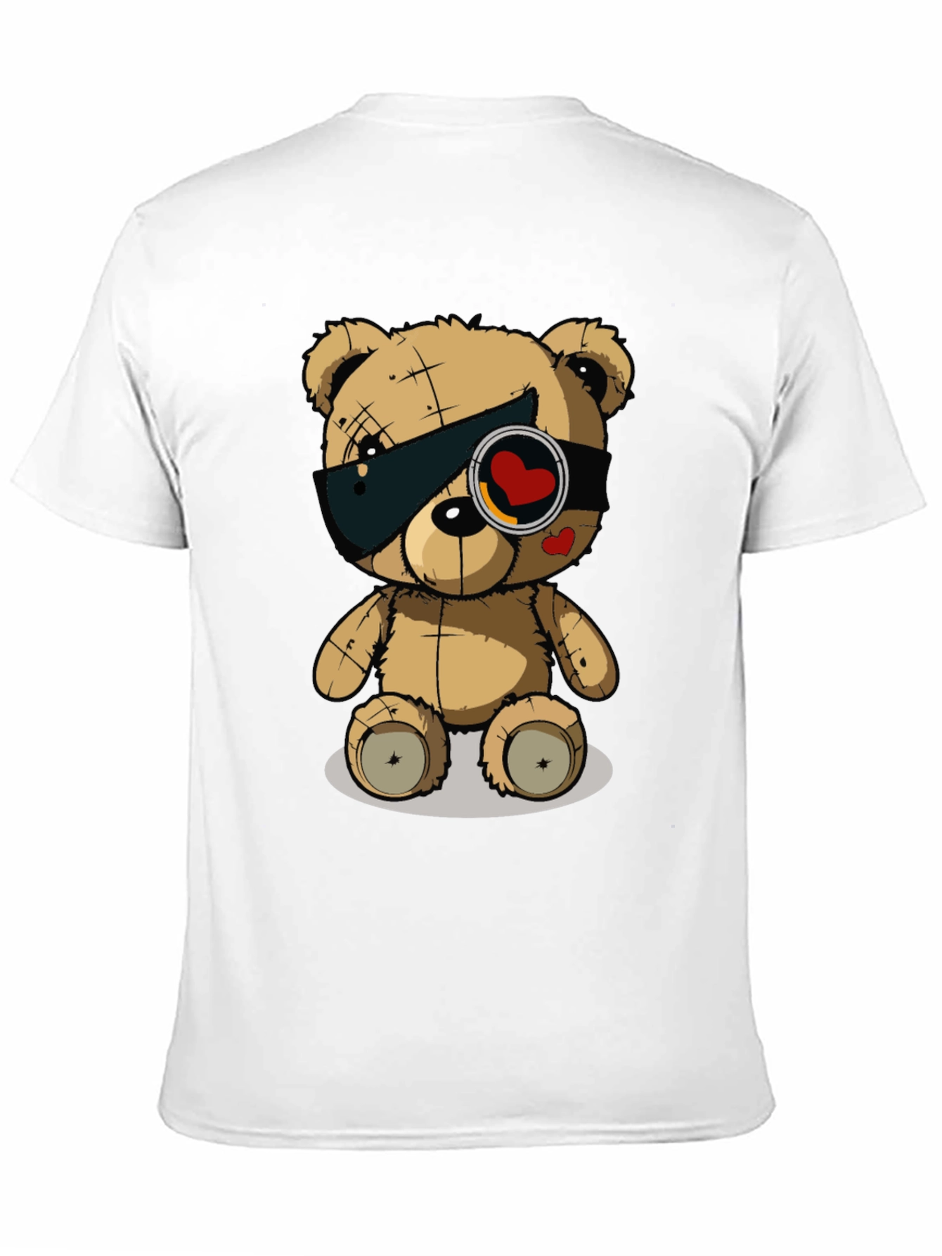 Trendy Black T-Shirt with Graphic Teddy Bear Design