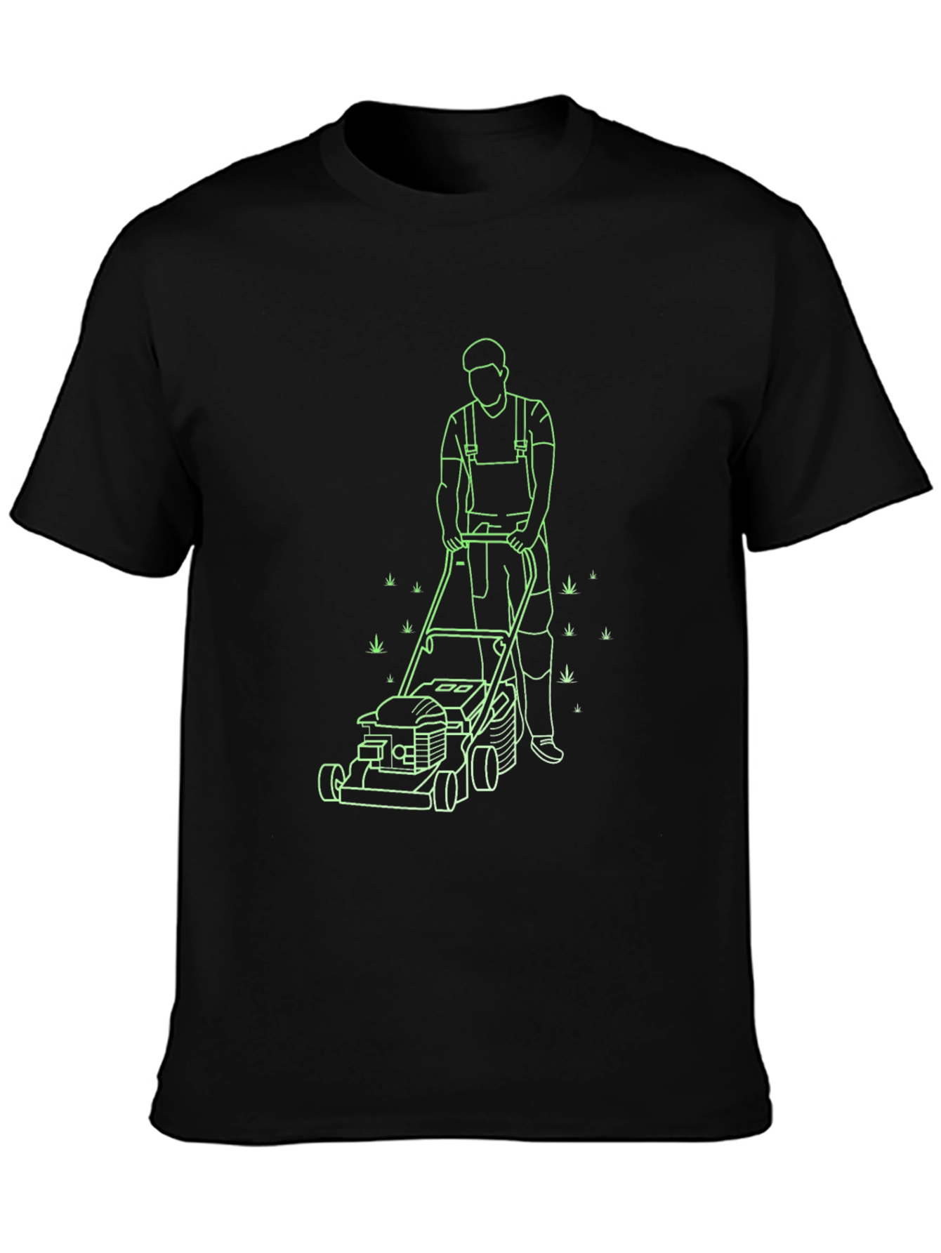 Lawn Mowing Graphic T-Shirt - Black