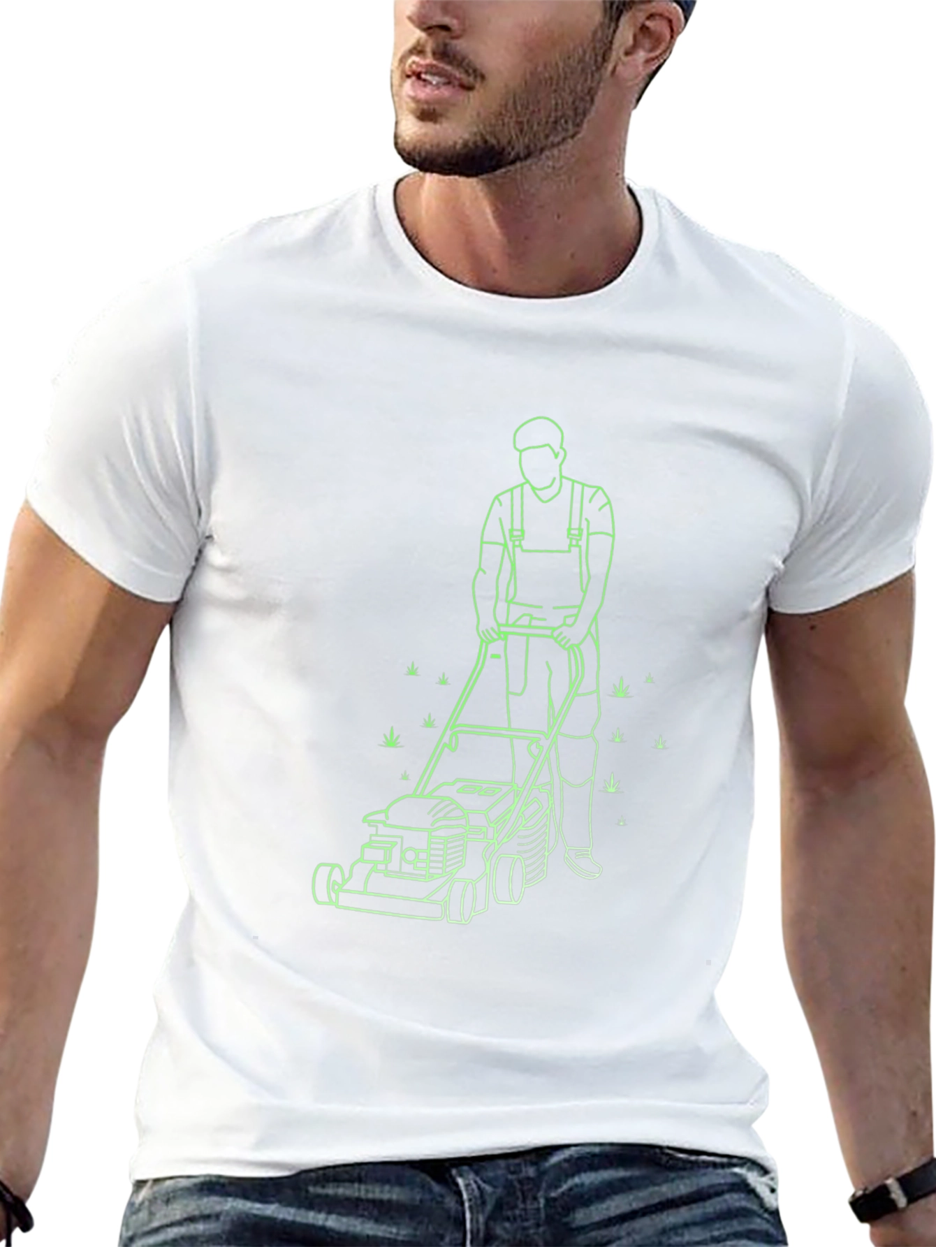 Lawn Mowing Graphic T-Shirt - Black