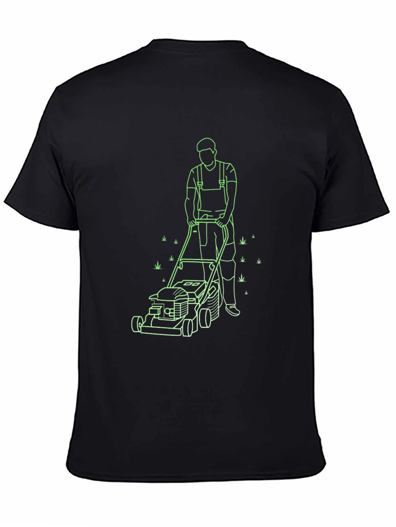 Lawn Mowing Graphic T-Shirt - Black