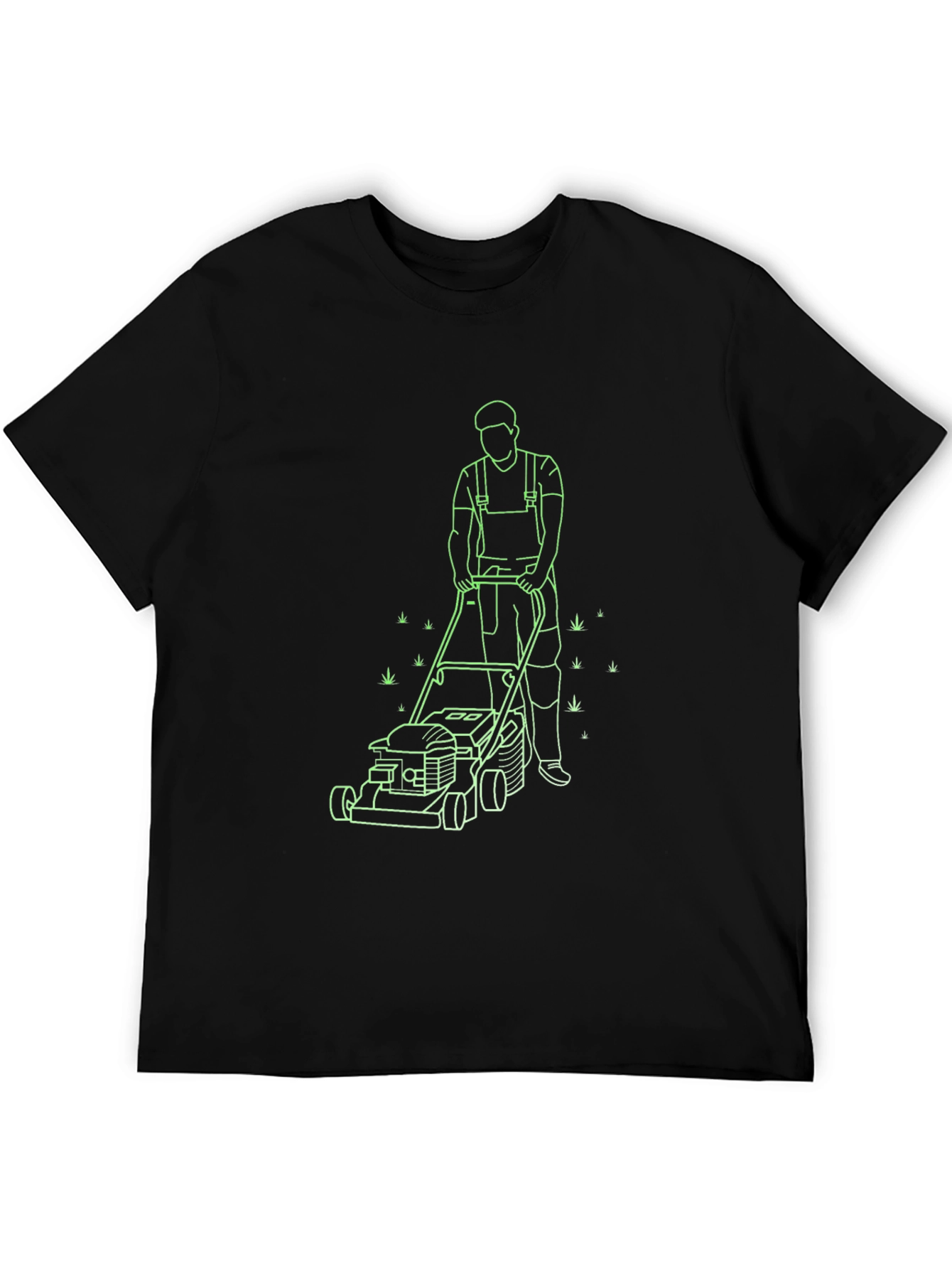Lawn Mowing Graphic T-Shirt - Black