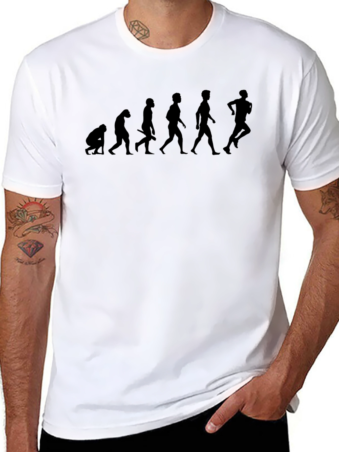 Evolution of Running Black T-Shirt