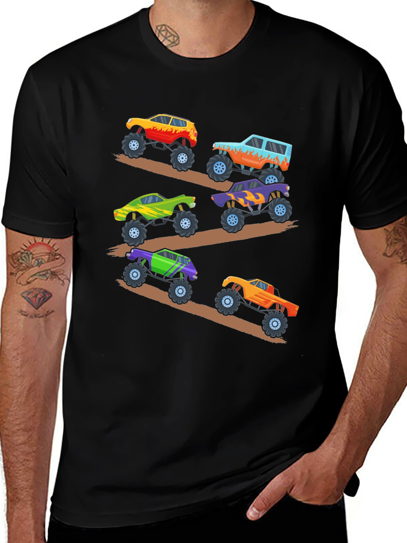 Monster Truck Rally Graphic Tee - Black
