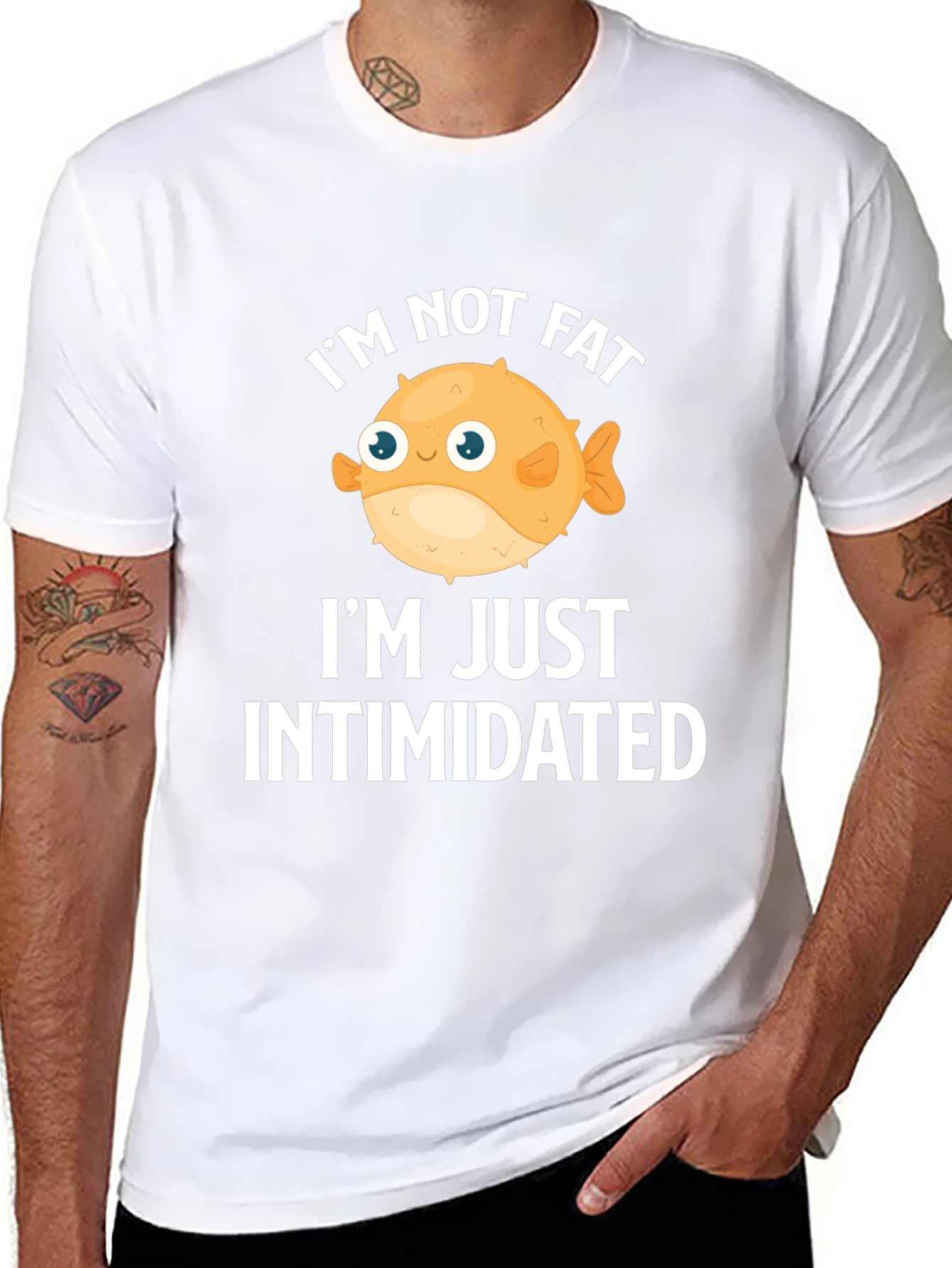 Funny Im Not Fat Im Just Intimidated Graphic T-Shirt