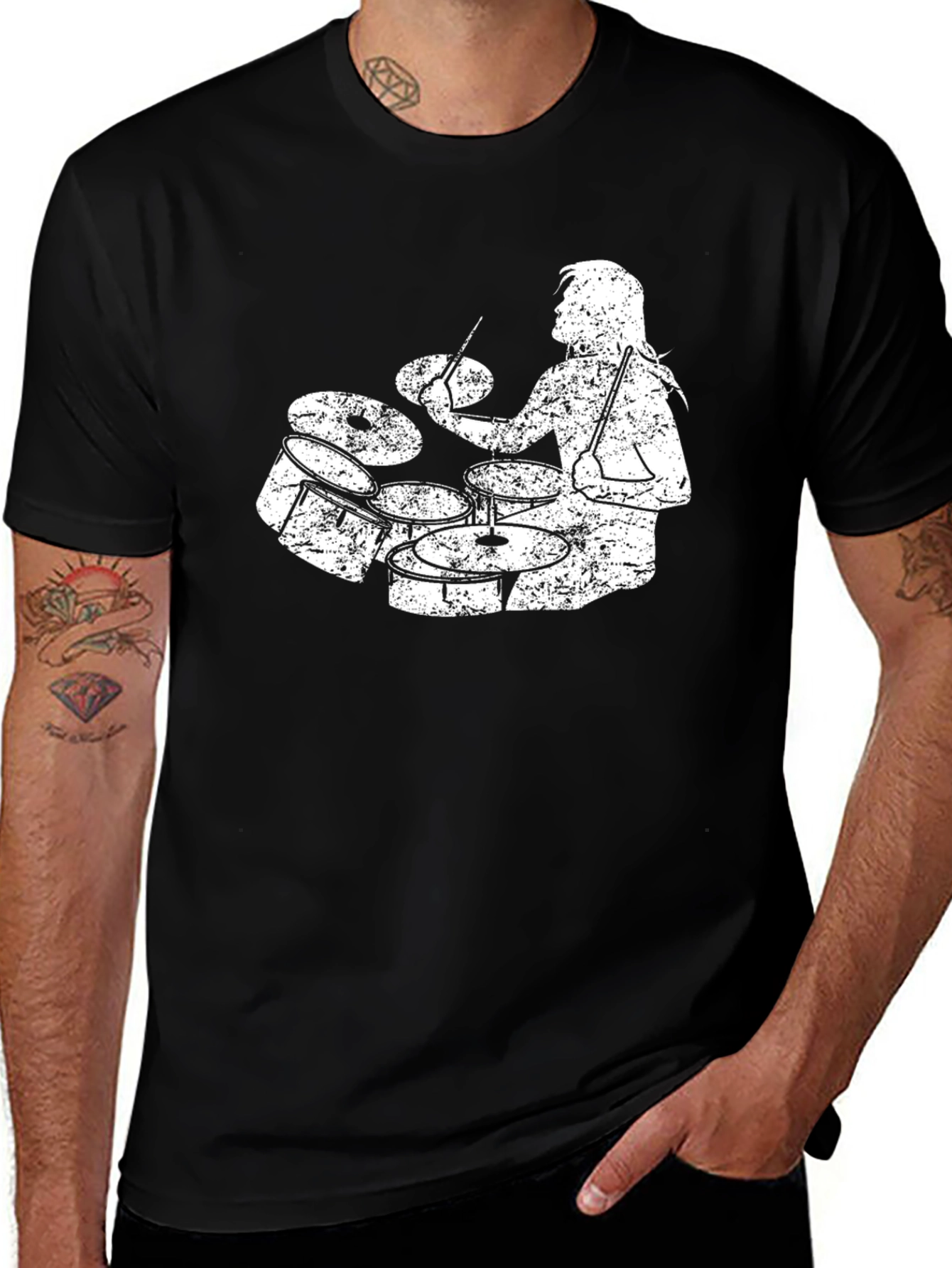 Drummer Graphic T-Shirt - Black