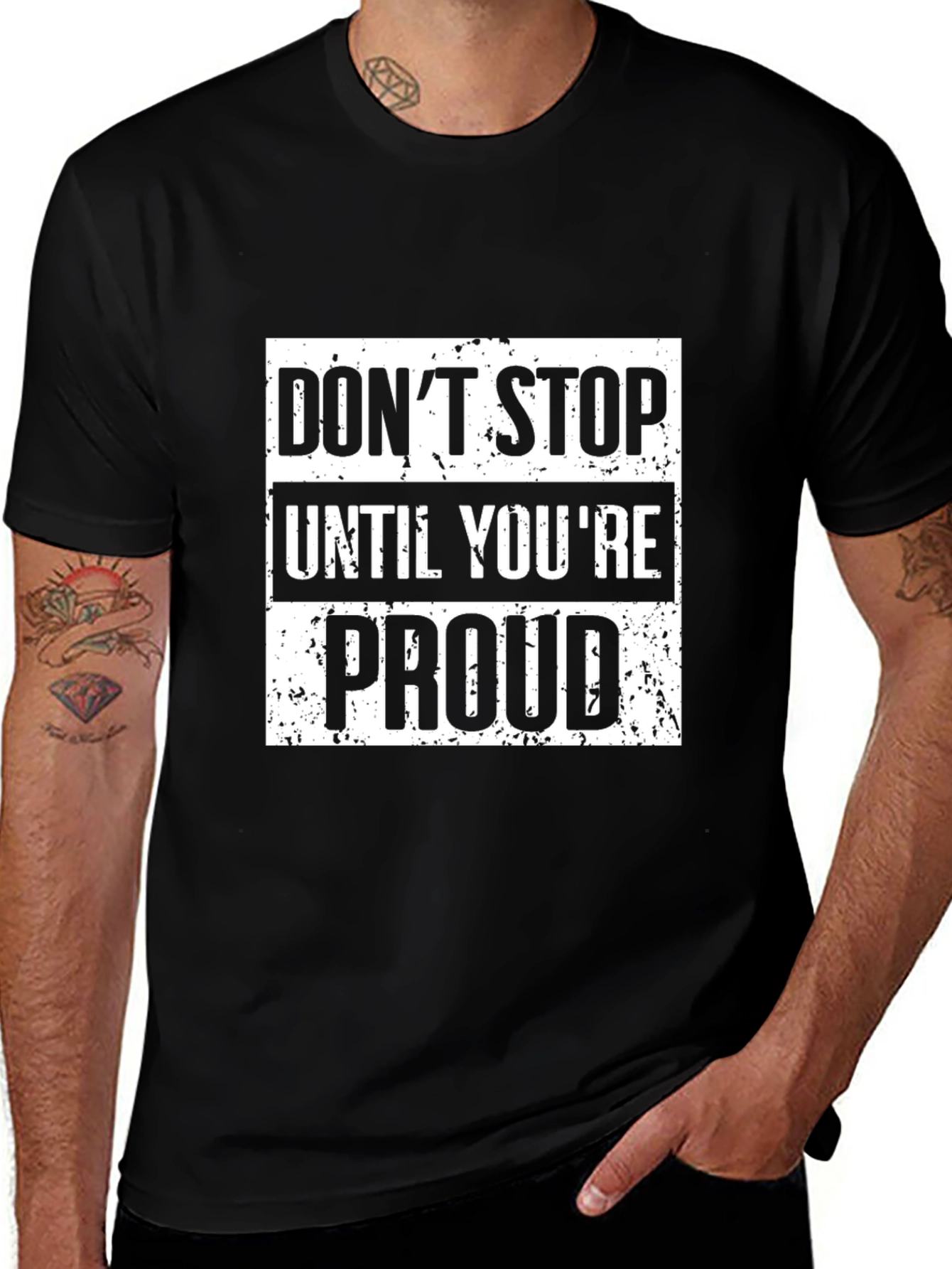 Motivational Dont Stop Black T-Shirt