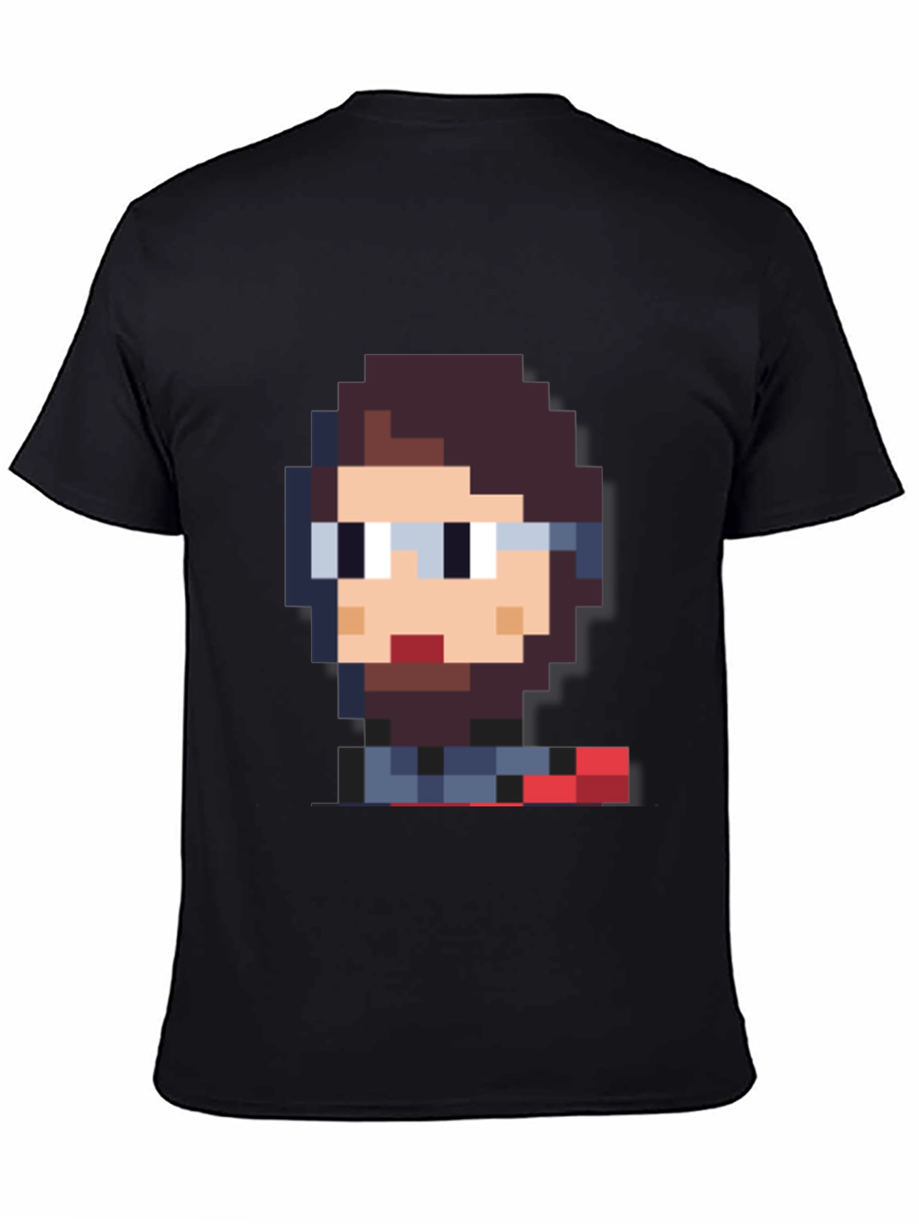 Pixel Art Geek T-Shirt - Black Crew Neck