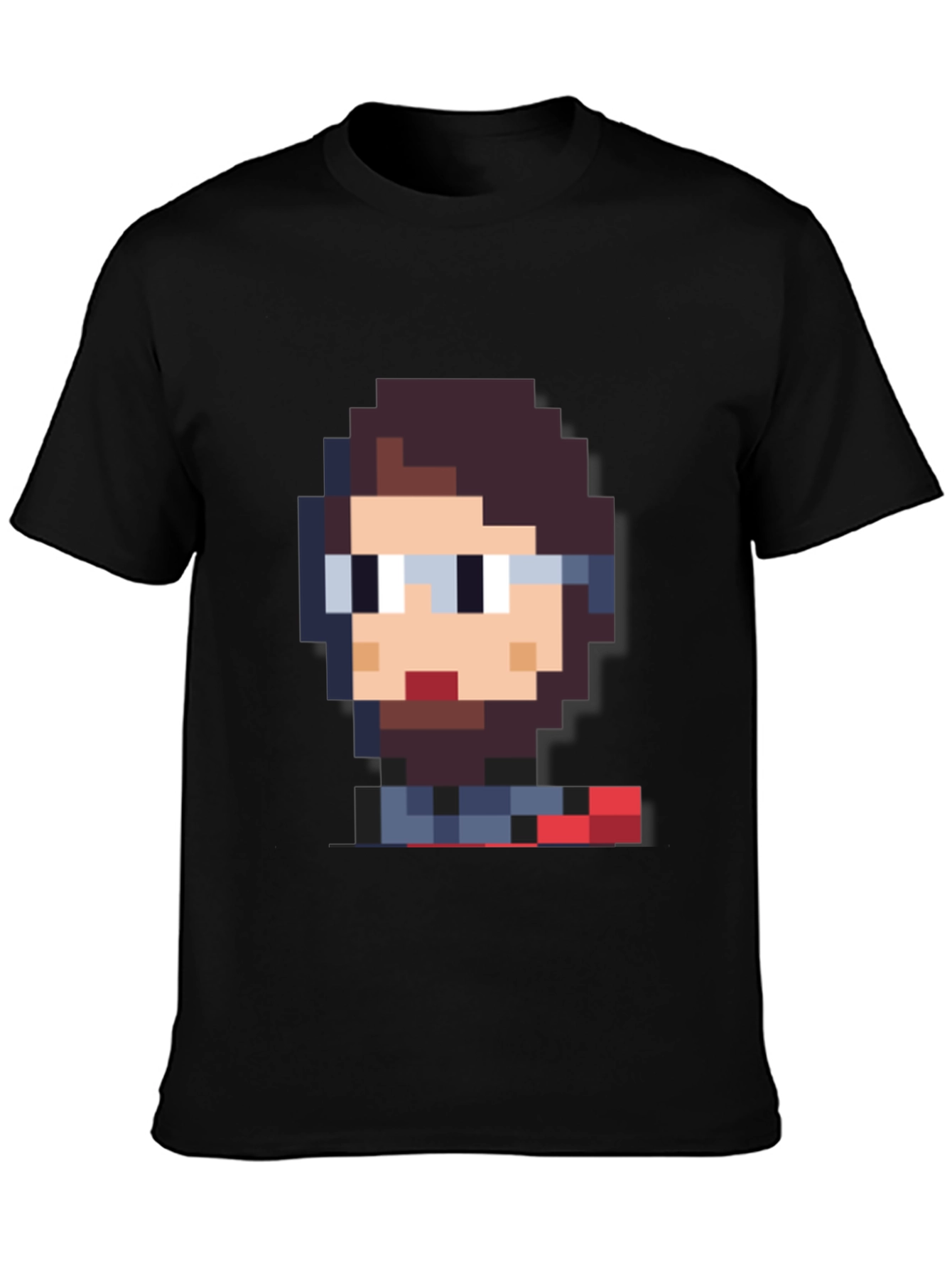 Pixel Art Geek T-Shirt - Black Crew Neck
