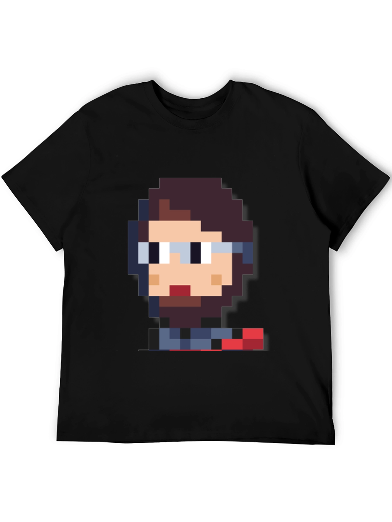 Pixel Art Geek T-Shirt - Black Crew Neck