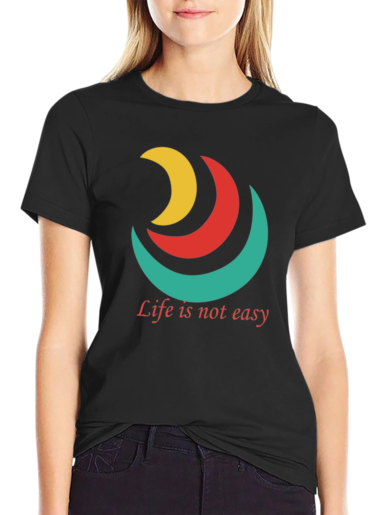 Inspirational Tee: Life Isnt Easy Graphic T-Shirt