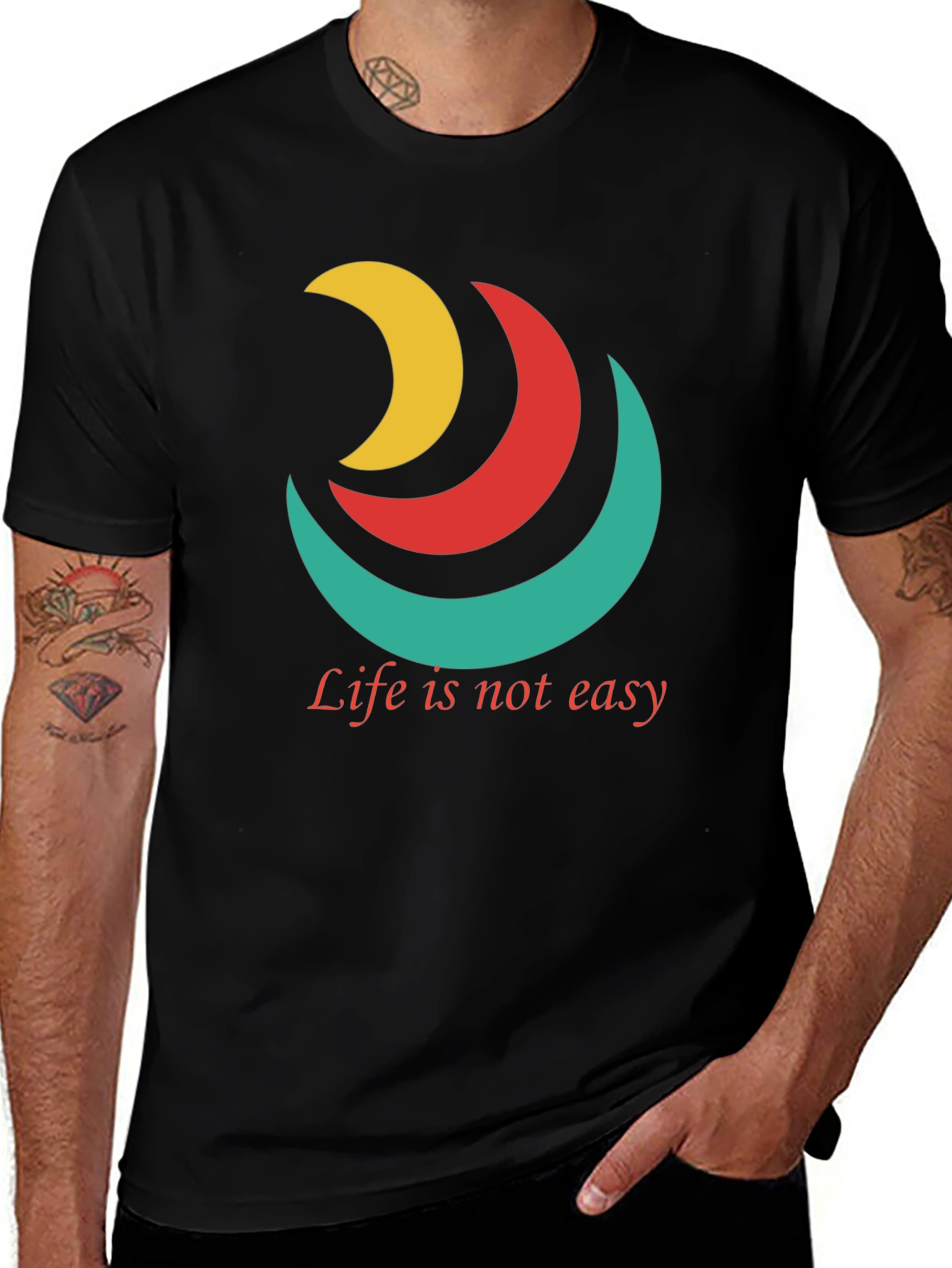 Inspirational Tee: Life Isnt Easy Graphic T-Shirt