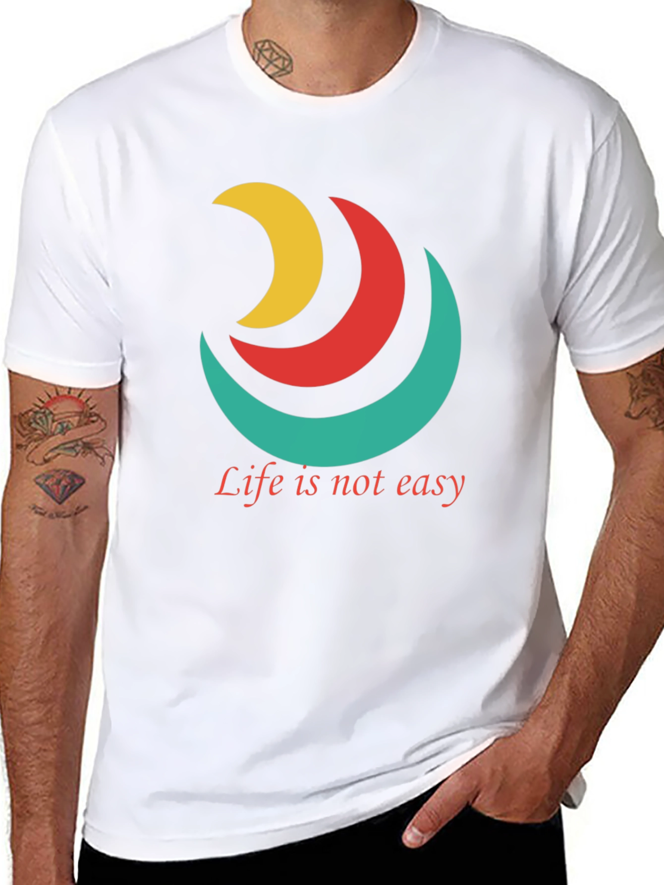 Inspirational Tee: Life Isnt Easy Graphic T-Shirt