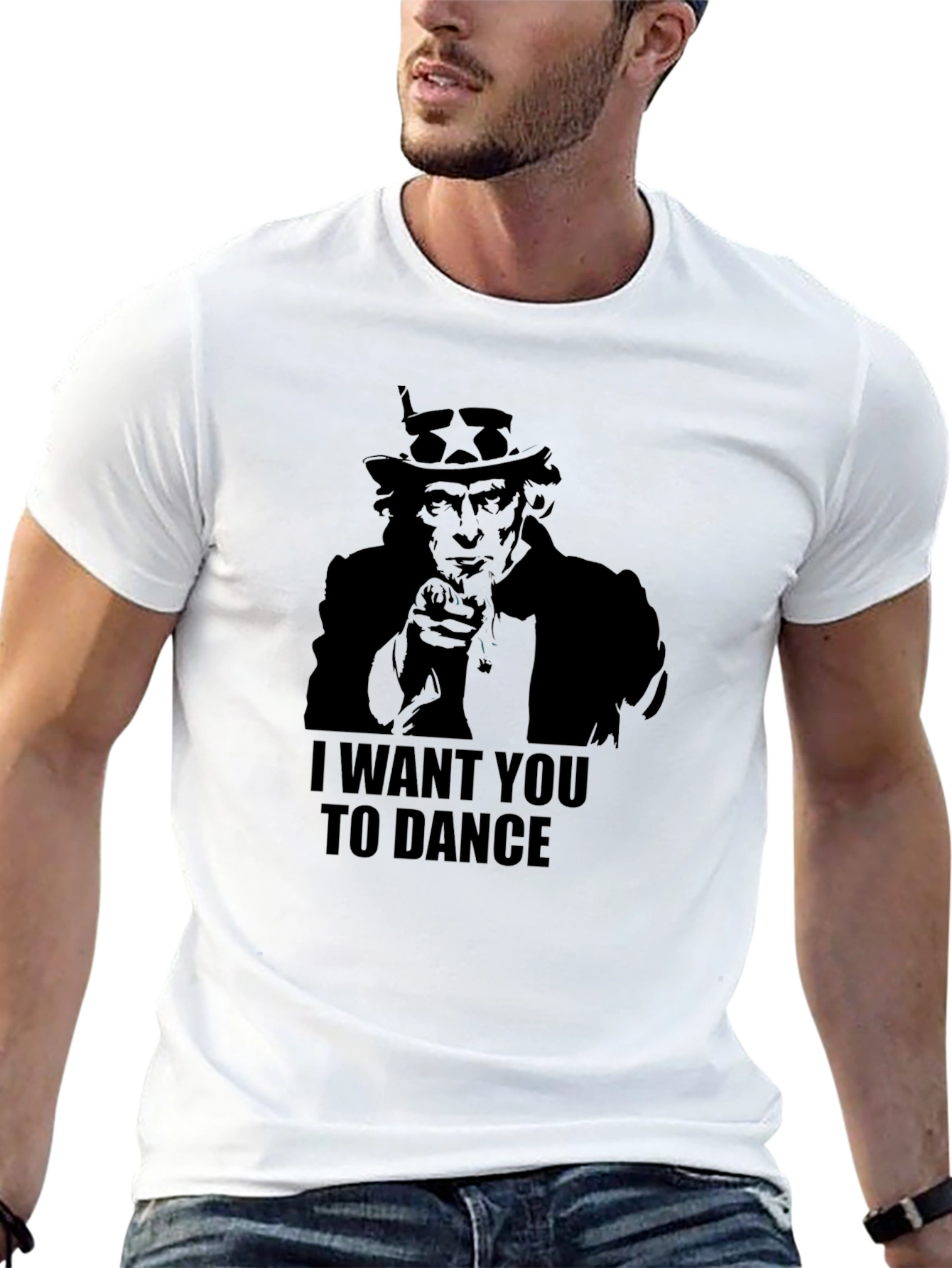 Uncle Sam I Want You To Dance Black T-Shirt