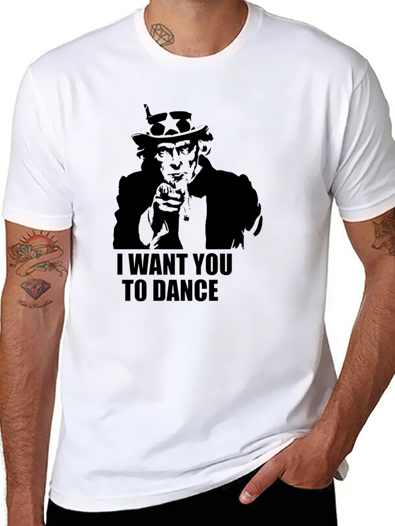 Uncle Sam I Want You To Dance Black T-Shirt