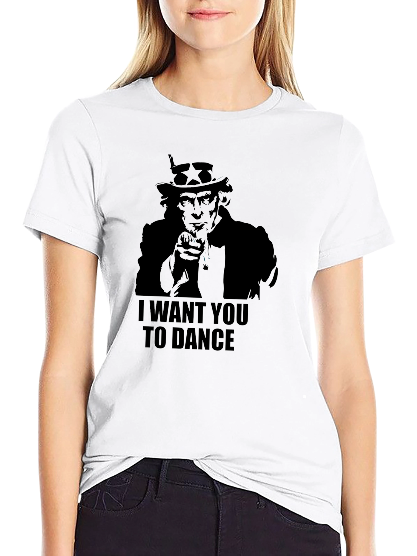 Uncle Sam I Want You To Dance Black T-Shirt