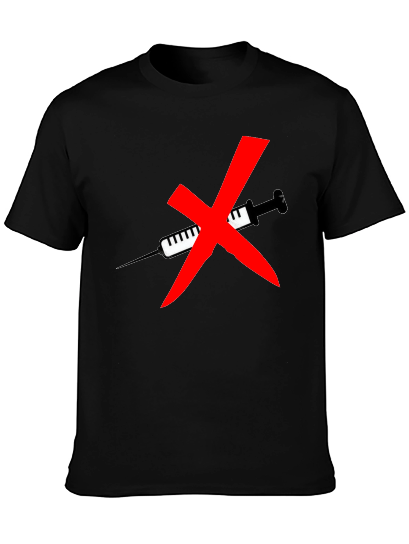 Anti Vaccine T-Shirt - Black Cotton Graphic Tee