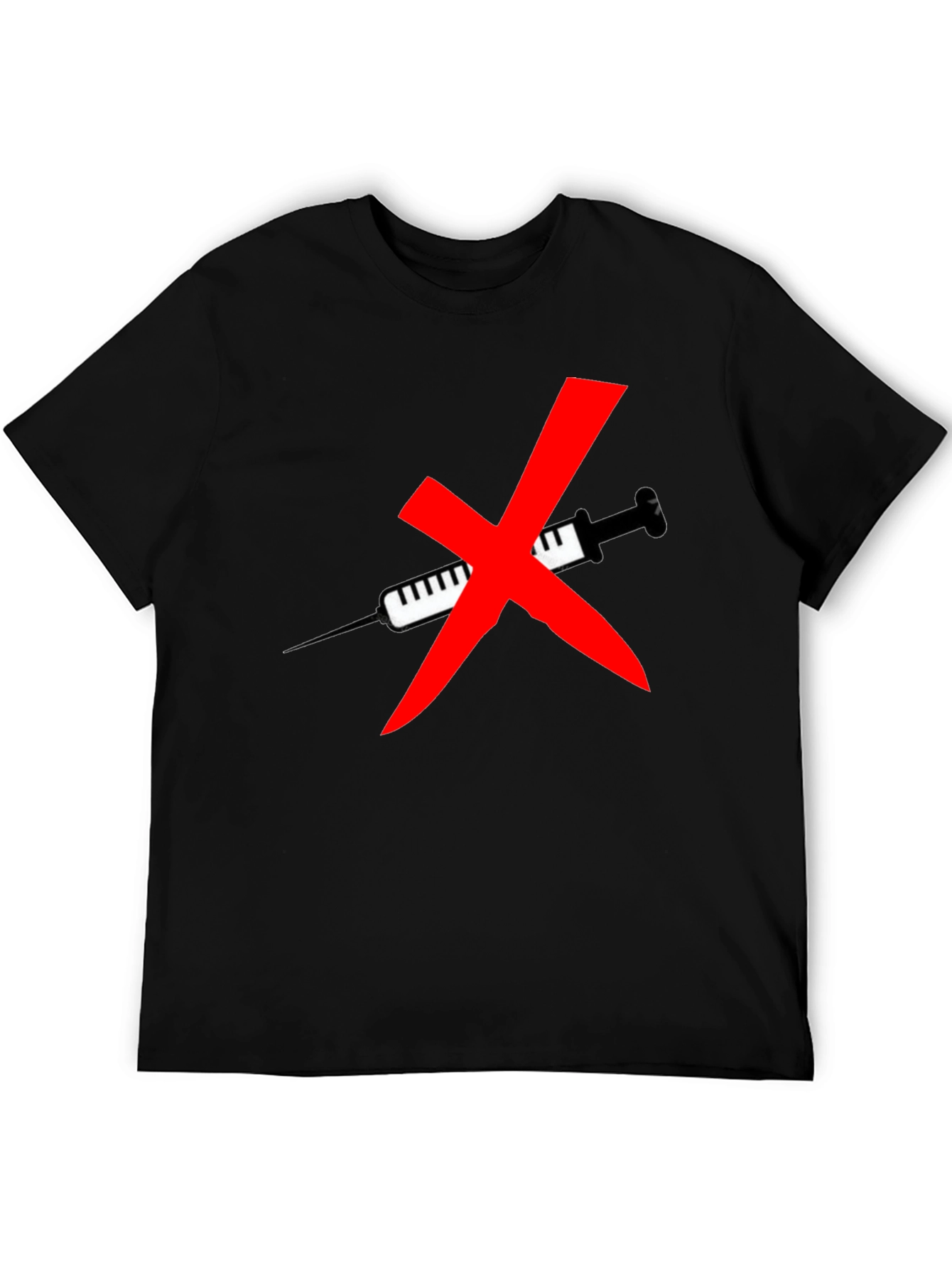 Anti Vaccine T-Shirt - Black Cotton Graphic Tee