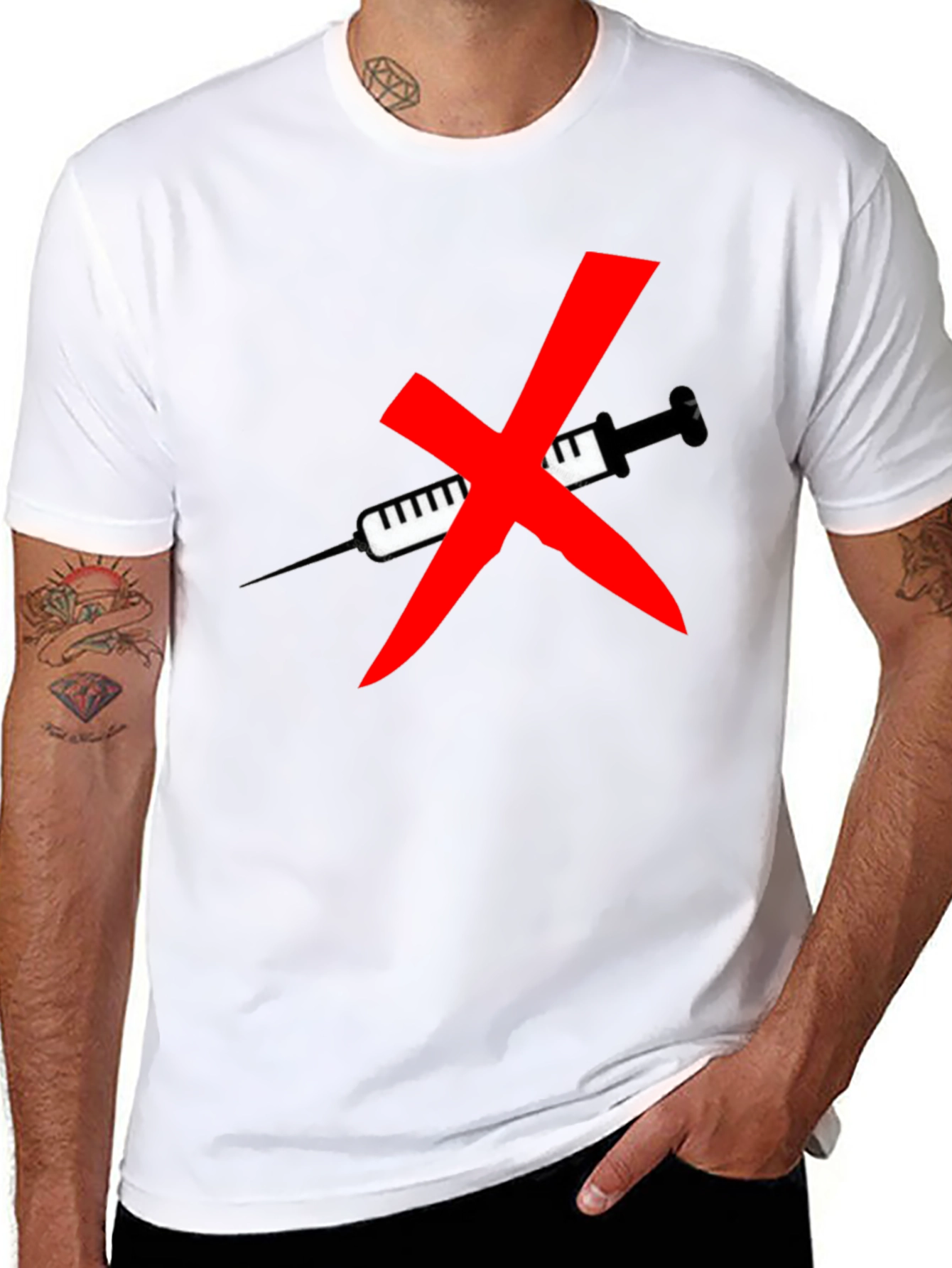 Anti Vaccine T-Shirt - Black Cotton Graphic Tee