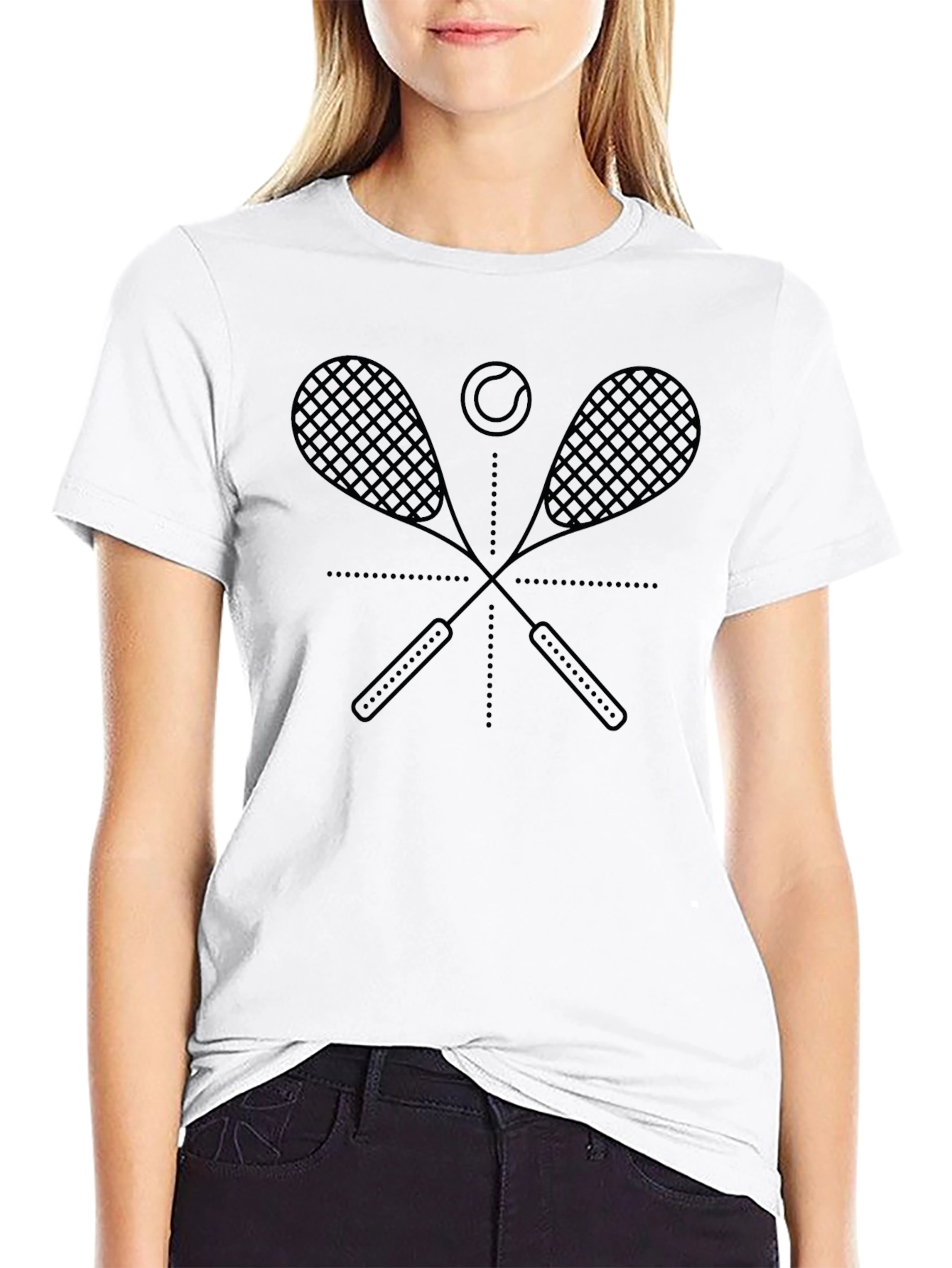 Tennis Racket Graphic Tee - Stylish Sportswear