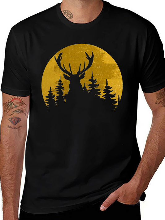 Deer Silhouette Moon Graphic Tee