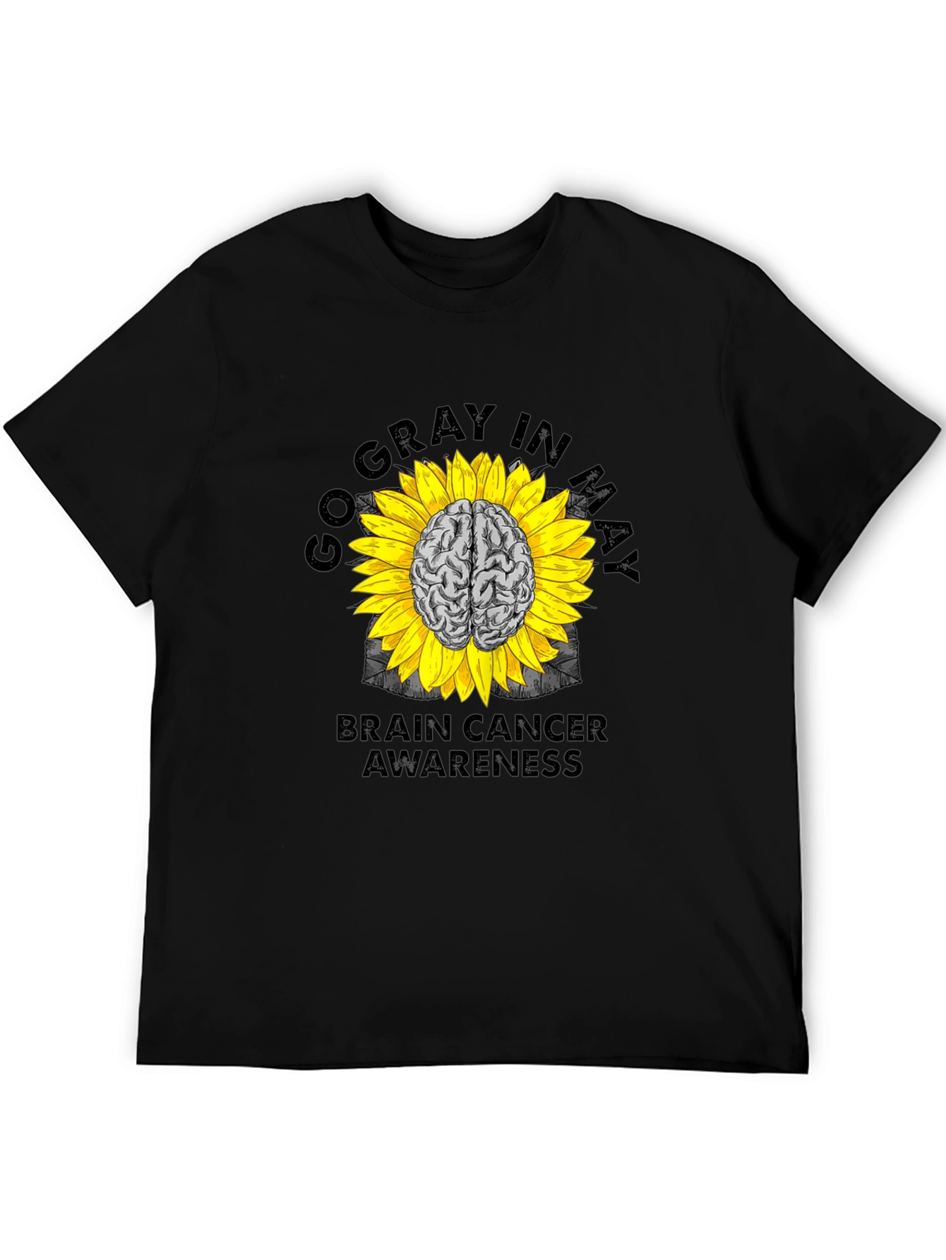 Go Gray In May Brain Cancer Awareness Sunflower T-Shirt