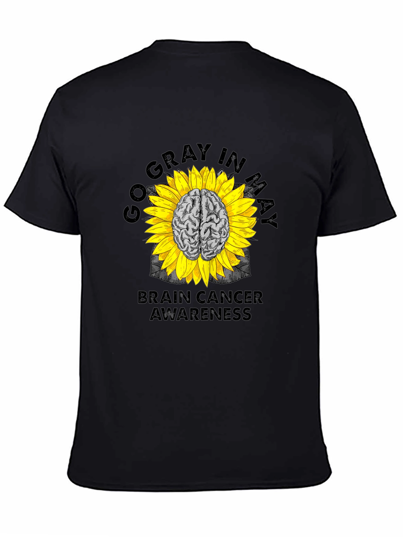 Go Gray In May Brain Cancer Awareness Sunflower T-Shirt