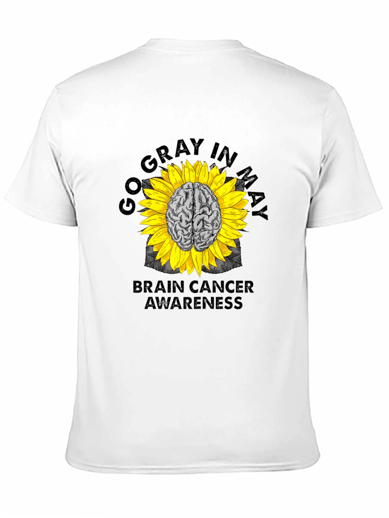 Go Gray In May Brain Cancer Awareness Sunflower T-Shirt